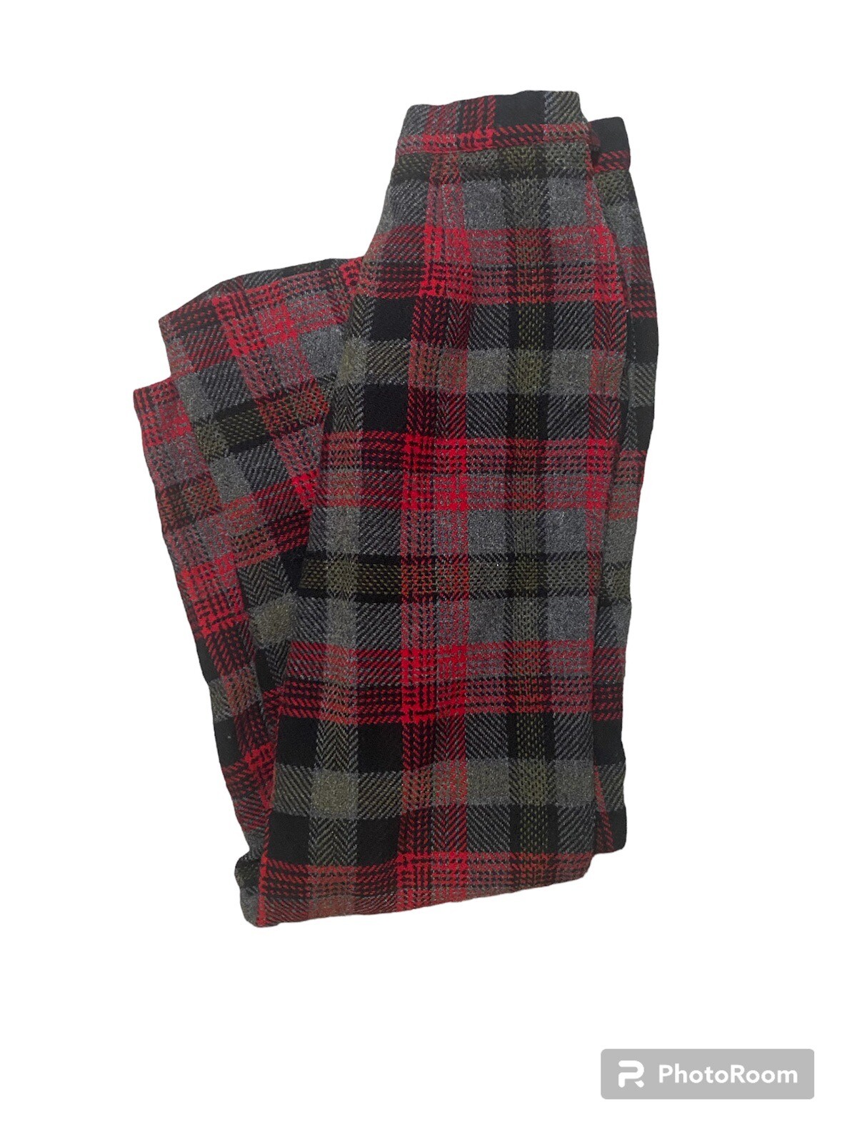 Vintage Red And Gray Plaid Pendleton Wool Pants.