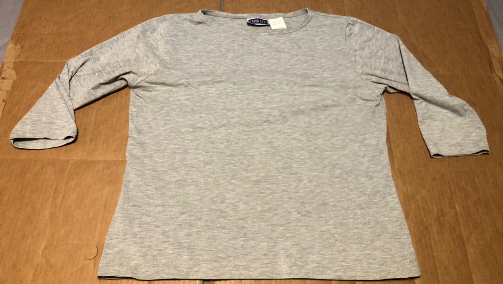 Vintage ERIKA & CO Womens 3/4 Sleeve Pullover Top – Heather Gray – Size M
