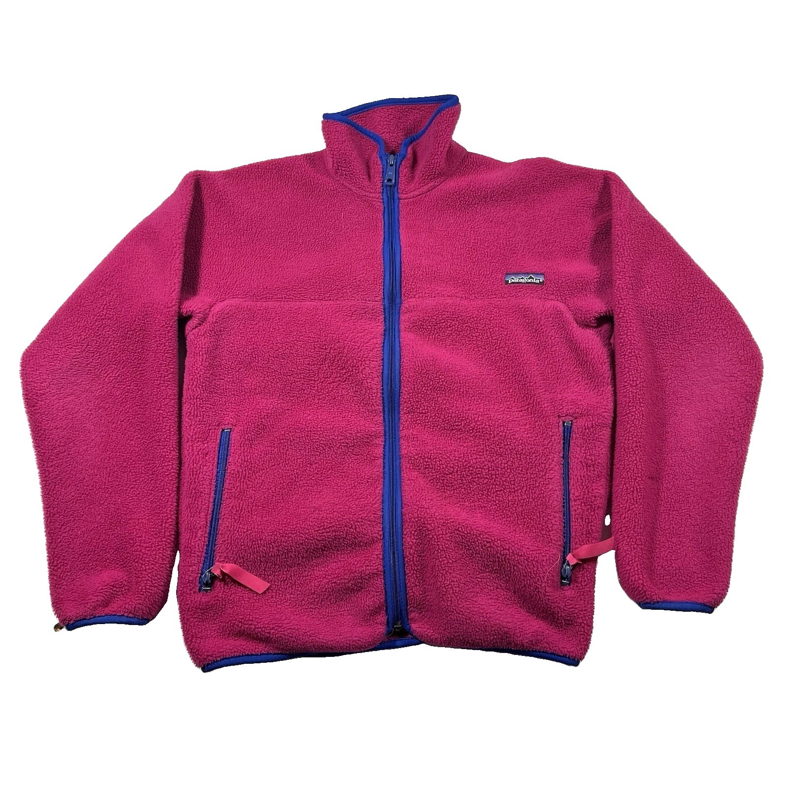 Vintage 90s Patagonia Synchilla Fleece Jacket Women’s M Pink Blue USA Made