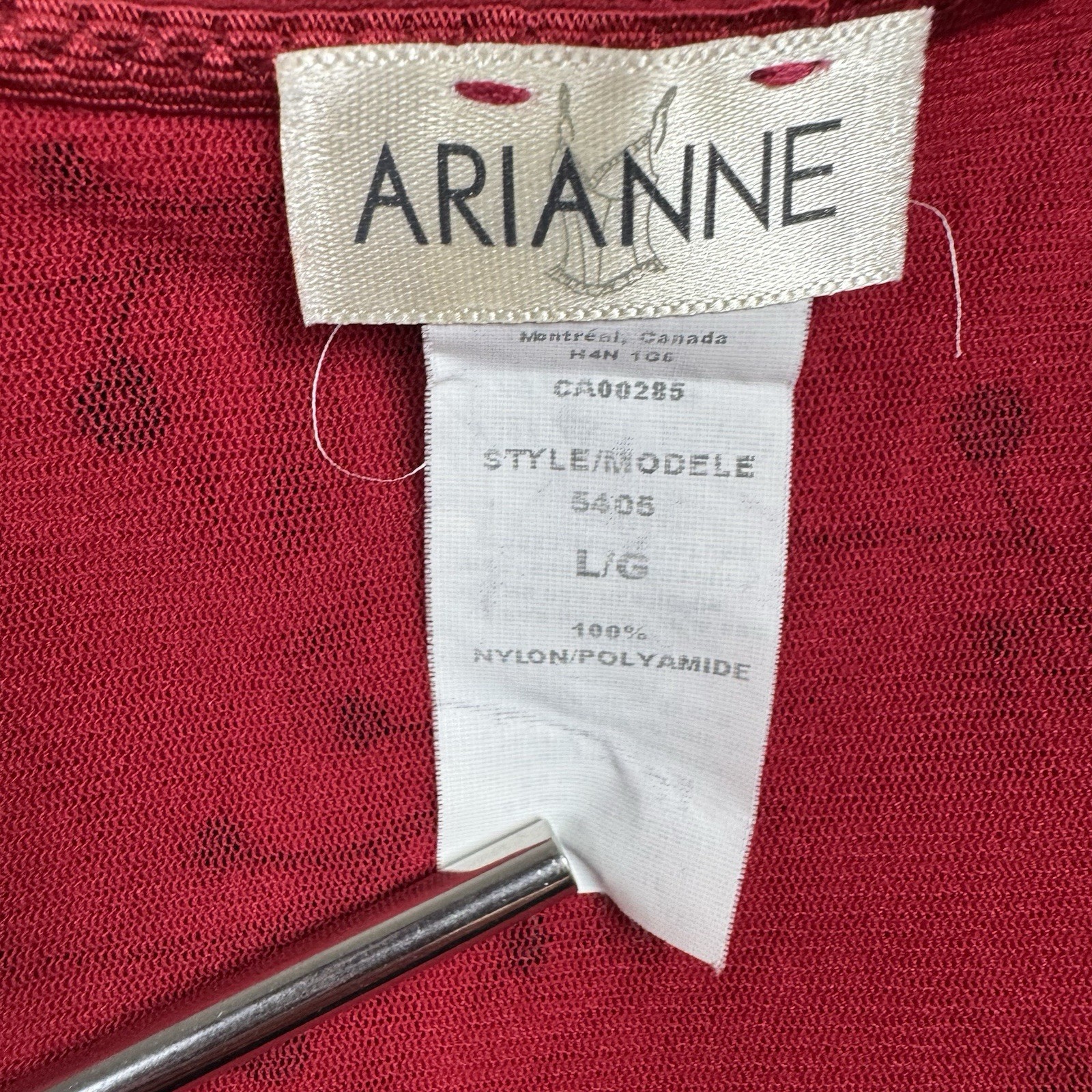 Arianne Lace Trim Tank Top Vintage Red 2000’s Embroidered Mesh Size Small Y2K