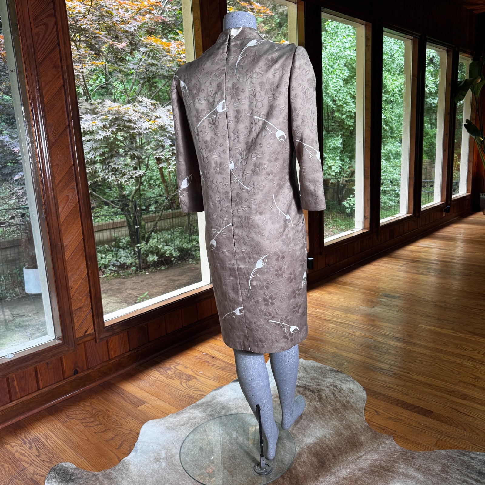 Vintage Gene Roye Mod Inspired Brocade Jacquard Shift Dress Retro Revival Medium