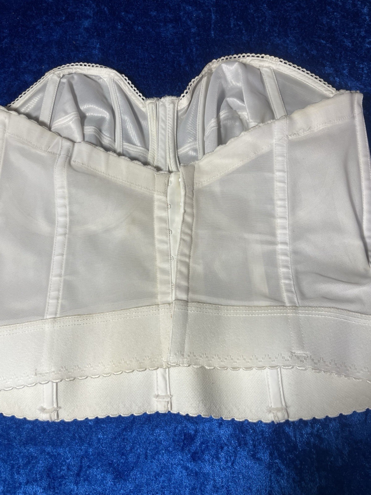 Vintage Goddess Bra 40dd White Longline Boned Corset Underwire Lingerie