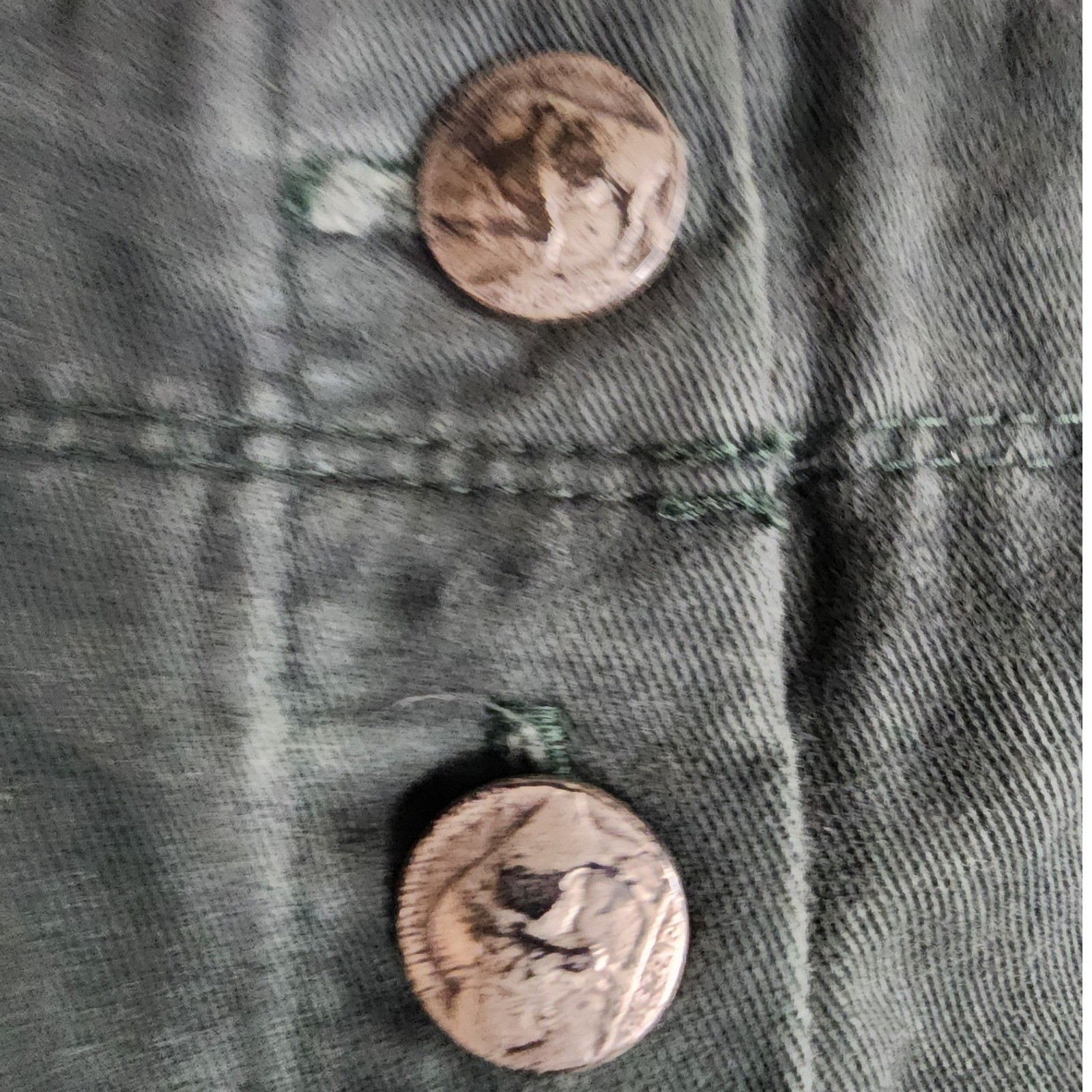 🌲VTG L.L. Bean Button Front Green Cotton Skirt A-Line 80s Gorpcore outdoors ✨️
