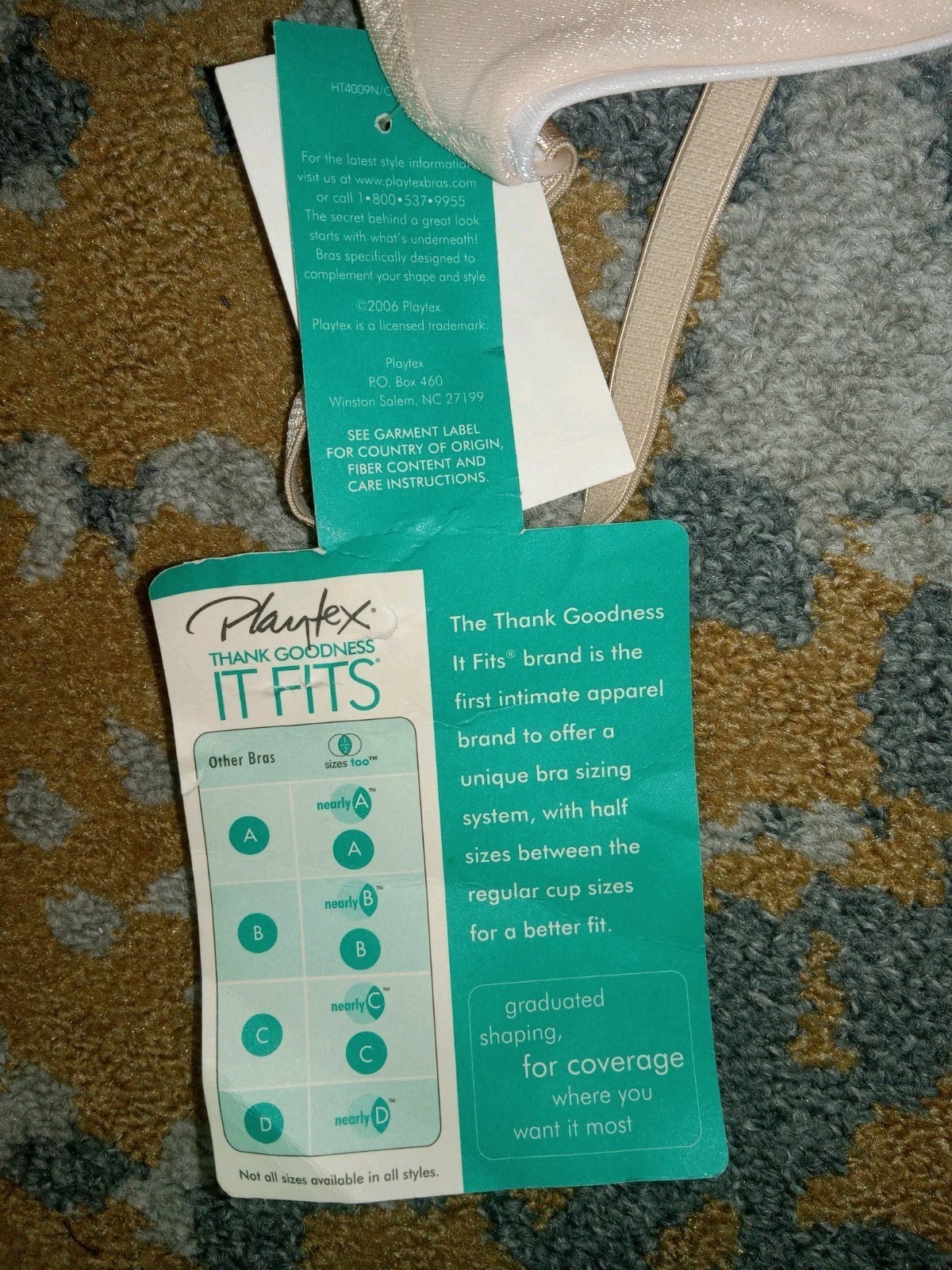 Vintage Playtex Double Vision 4009 Bra 36A Wireless Lined Ivory NOS *FLAW*