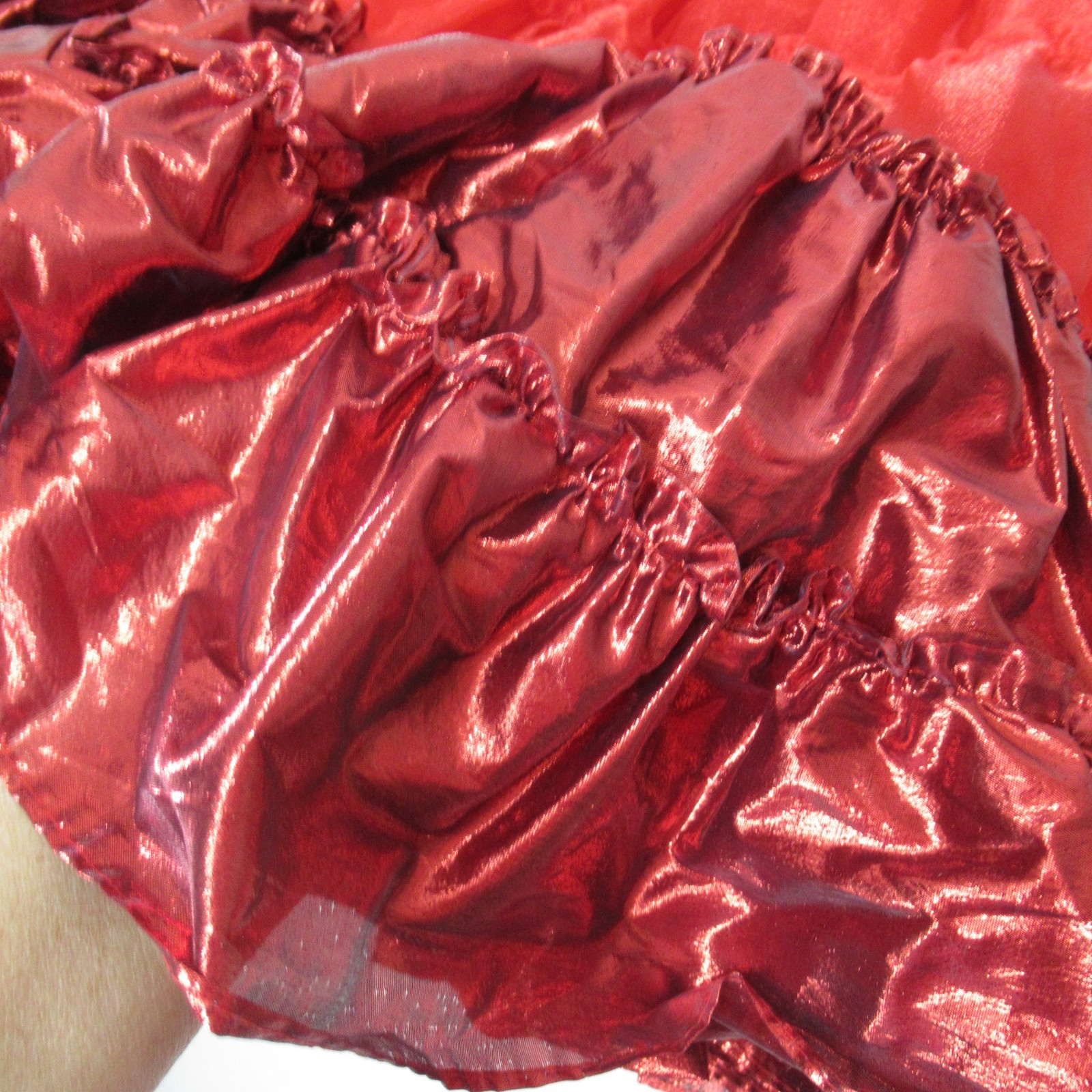 Square Dance Apparel Petticoat M Metallic Red 5 Tier 2 Layer Ruffles