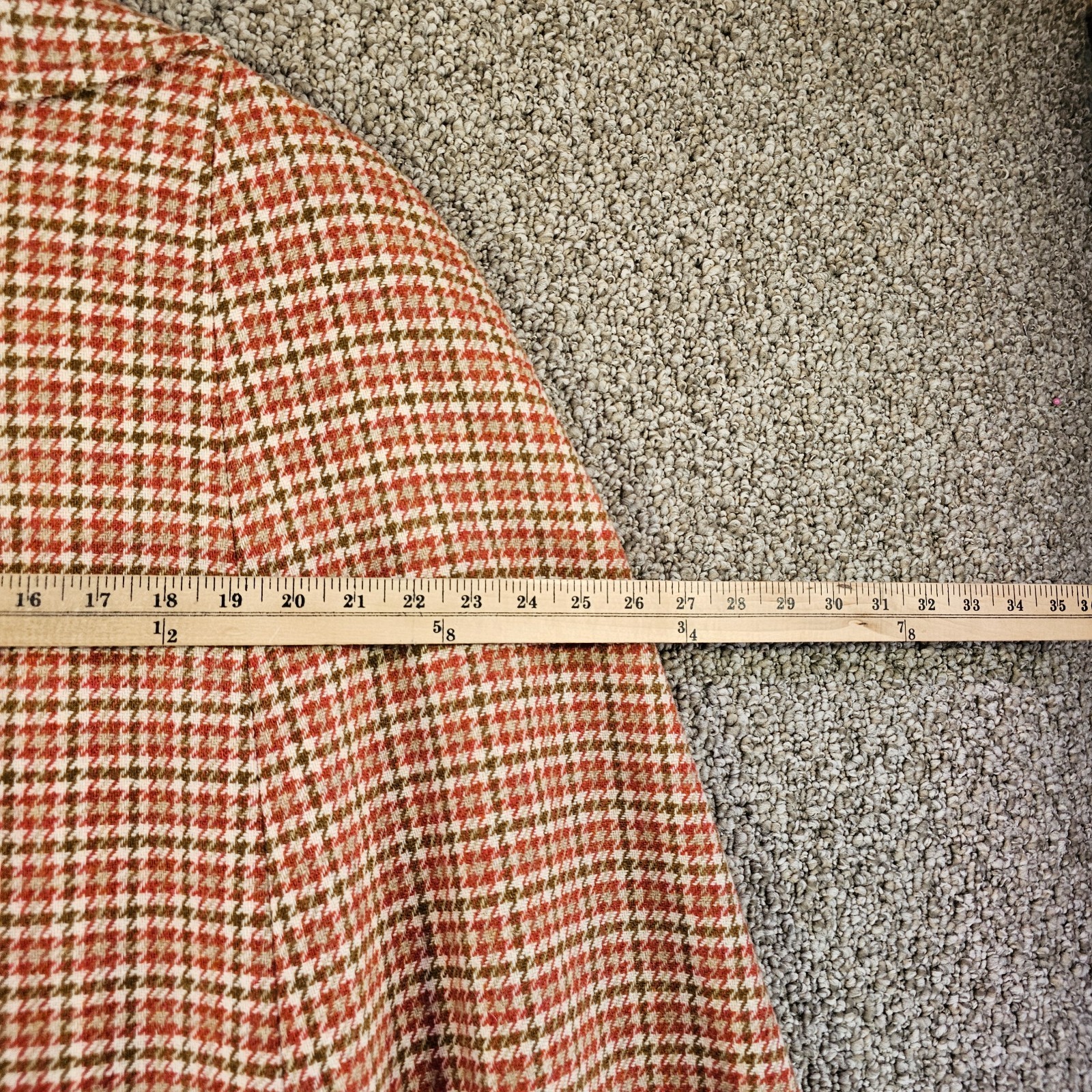 Vintage Pendleton Houndstooth Cape Jacket Womens Sz 14 Plaid Button Up
