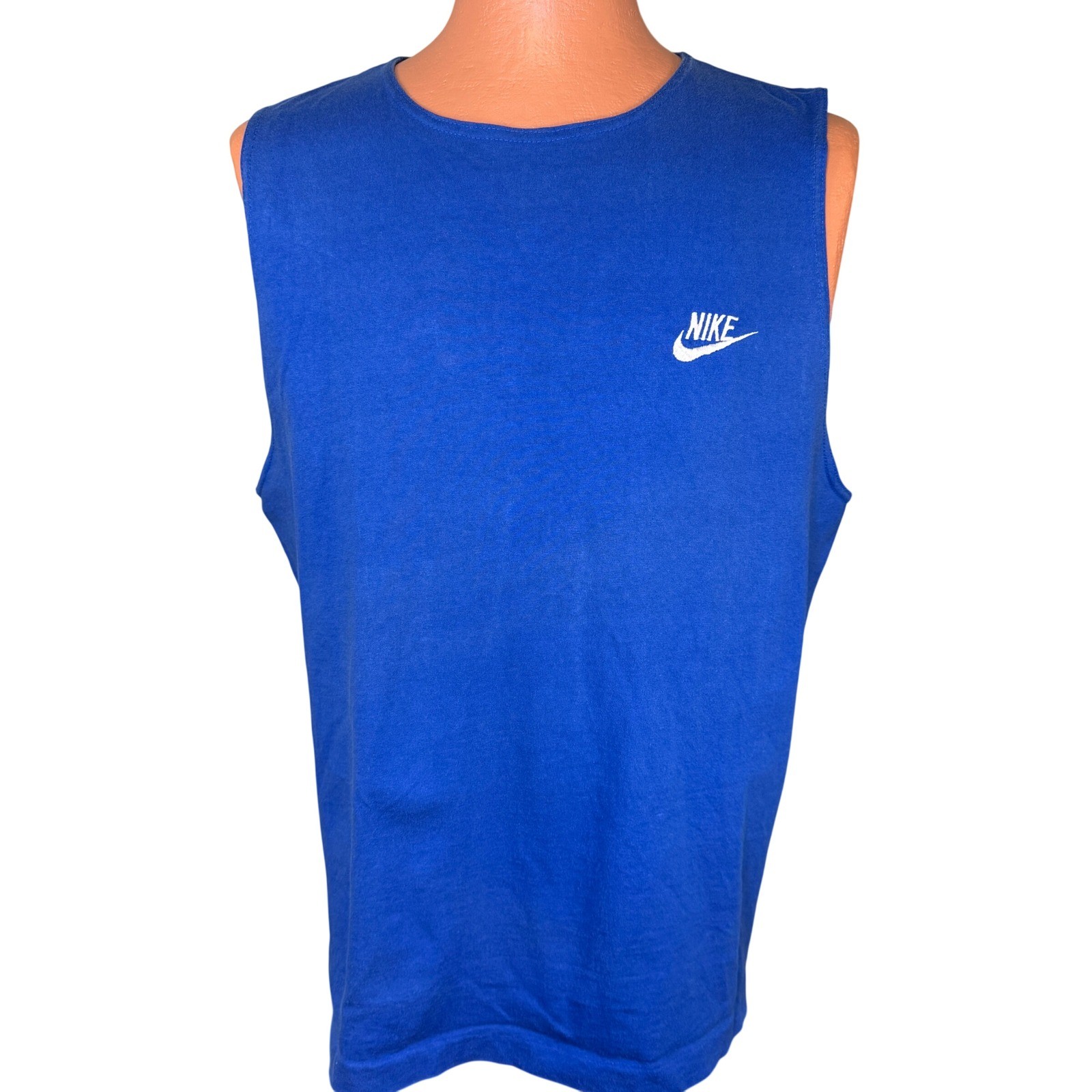 Vintage Nike Muscle Tank Top Royal Blue Embroidered Logo Made in USA XL Men&rsquo;s