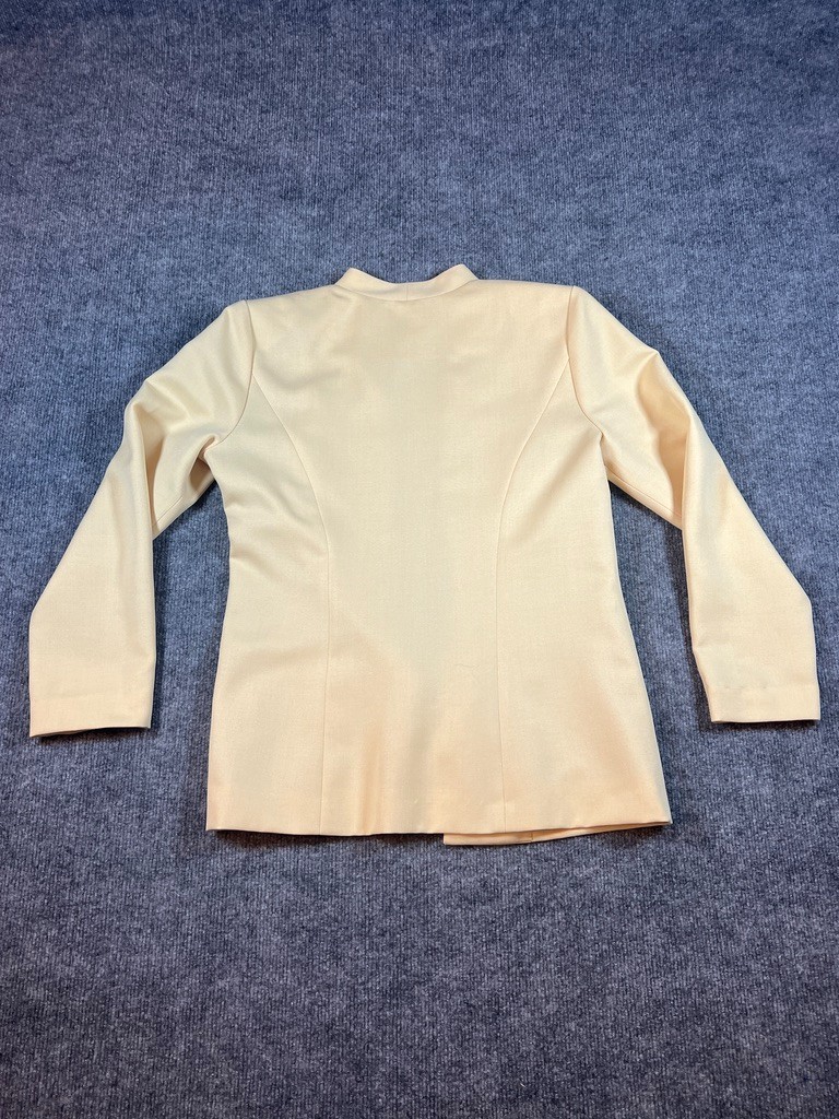 Vintage Brownstone Studio Pale Yellow Blazer Size 6 Minimalist Open Front USA