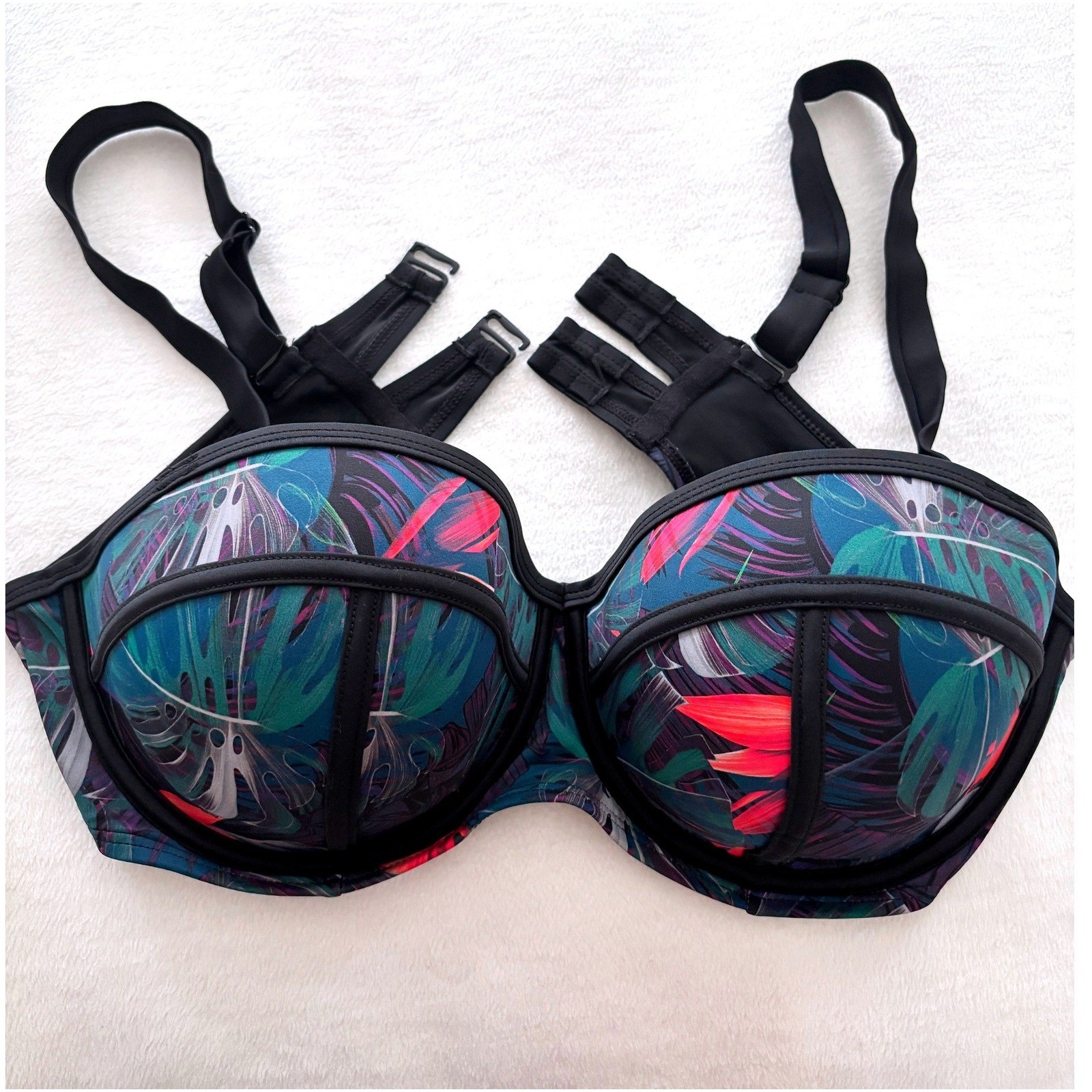 SwimsuitsForAll Tropical Underwire Bikini High Waist Sz 20 Pin Up Rockabilly