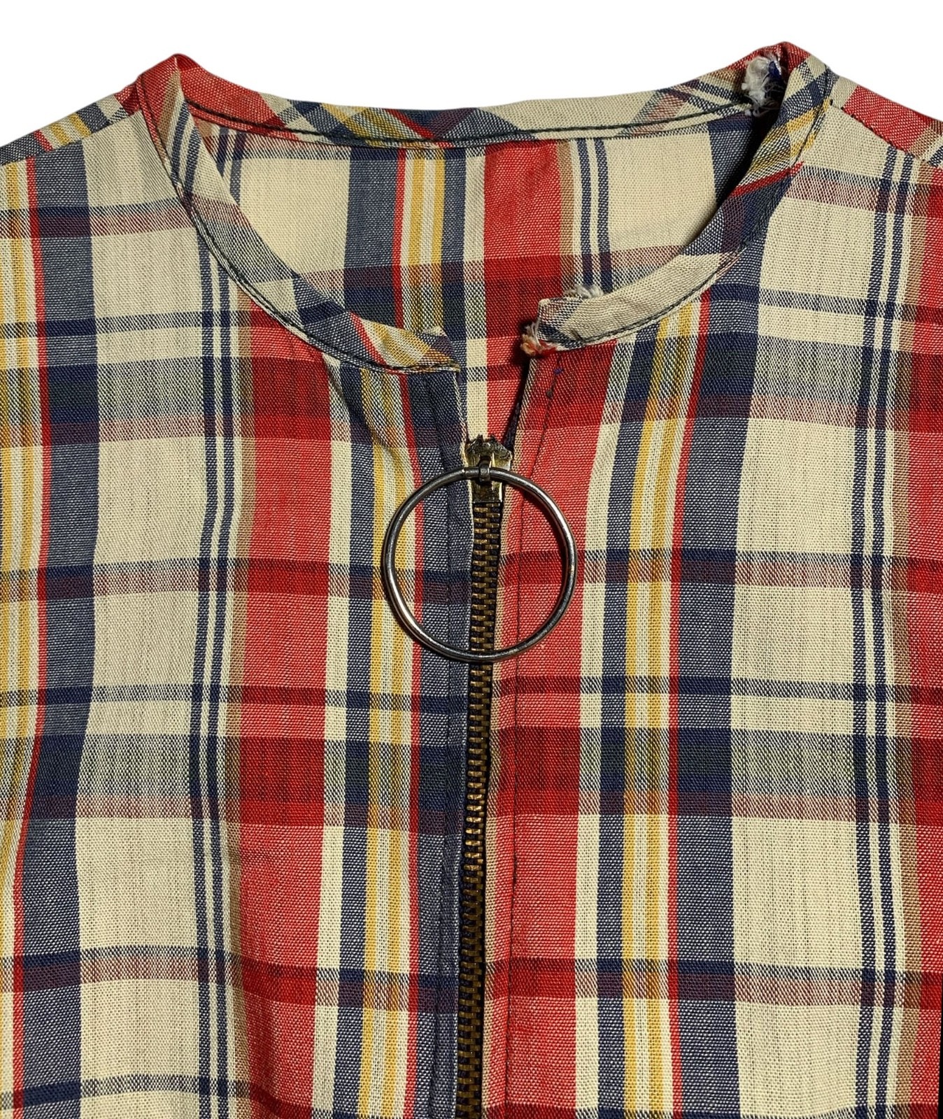 MISTER BLOUSE INC. Vintage 60s Women&rsquo;s Plaid LS Zip Front Jacket – Sz S