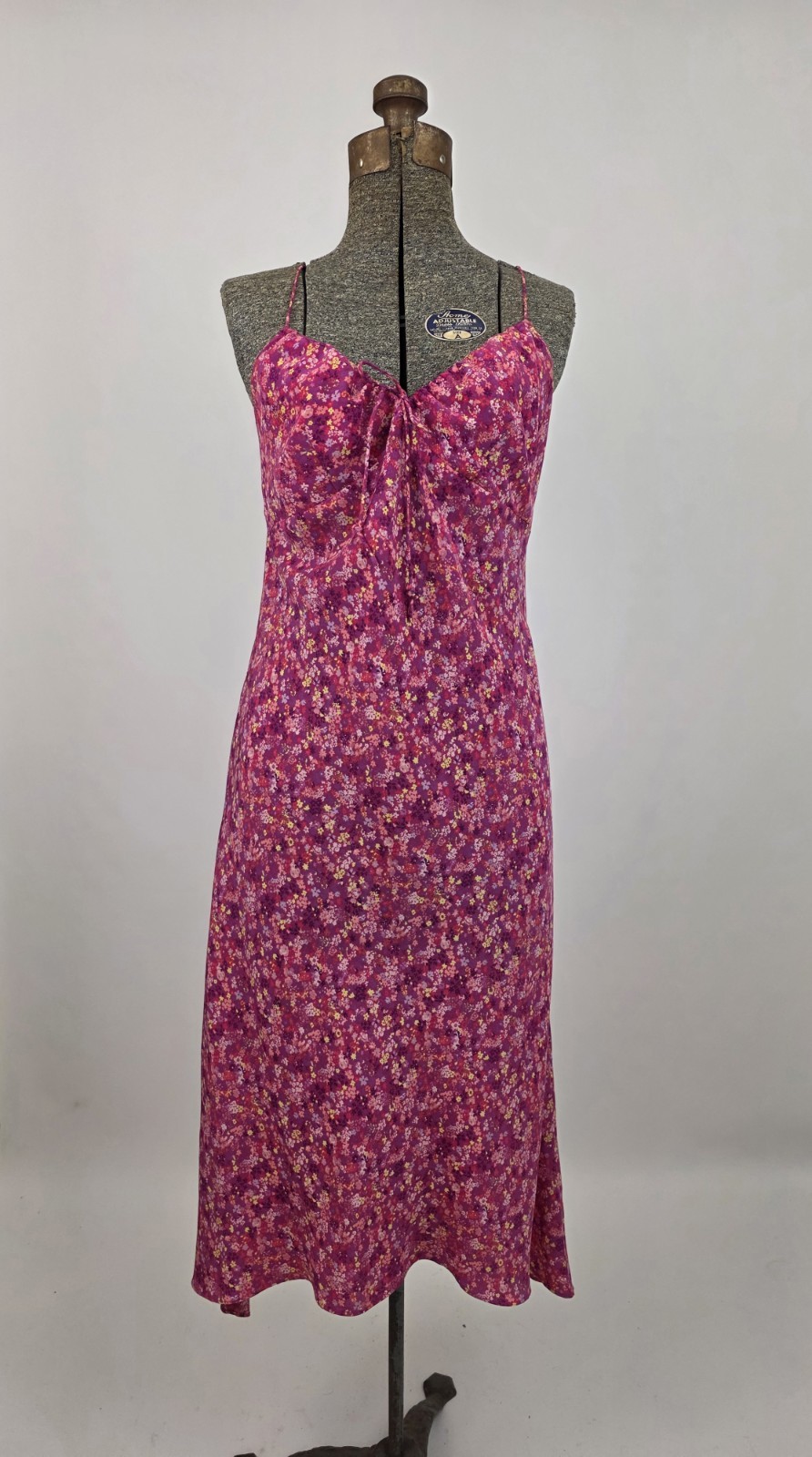 Express Vintage Y2K Women&rsquo;s Pink Floral Asymmetrical Midi Dress 11/12