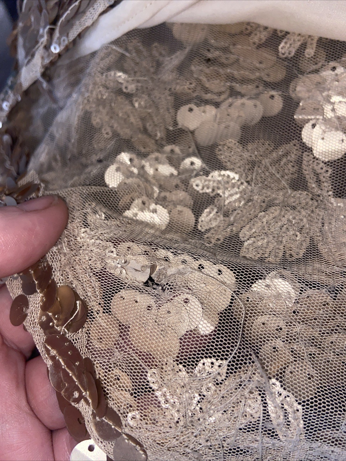 Vtg Night Moves Gold Rose Sequin Aurora Borealis Formal Prom Dress 8 Medium GUC