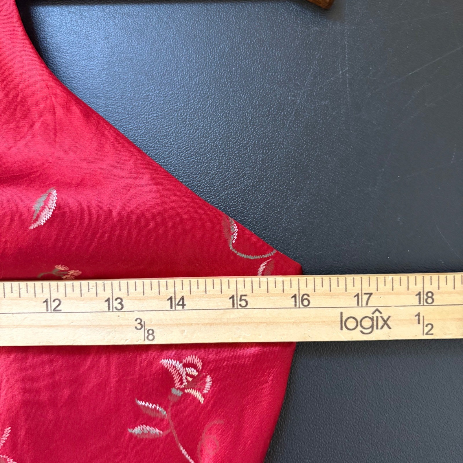 Vintage Breakin Loose Red Floral Satin Halter Maxi Dress 90s Grunge Size 11/12