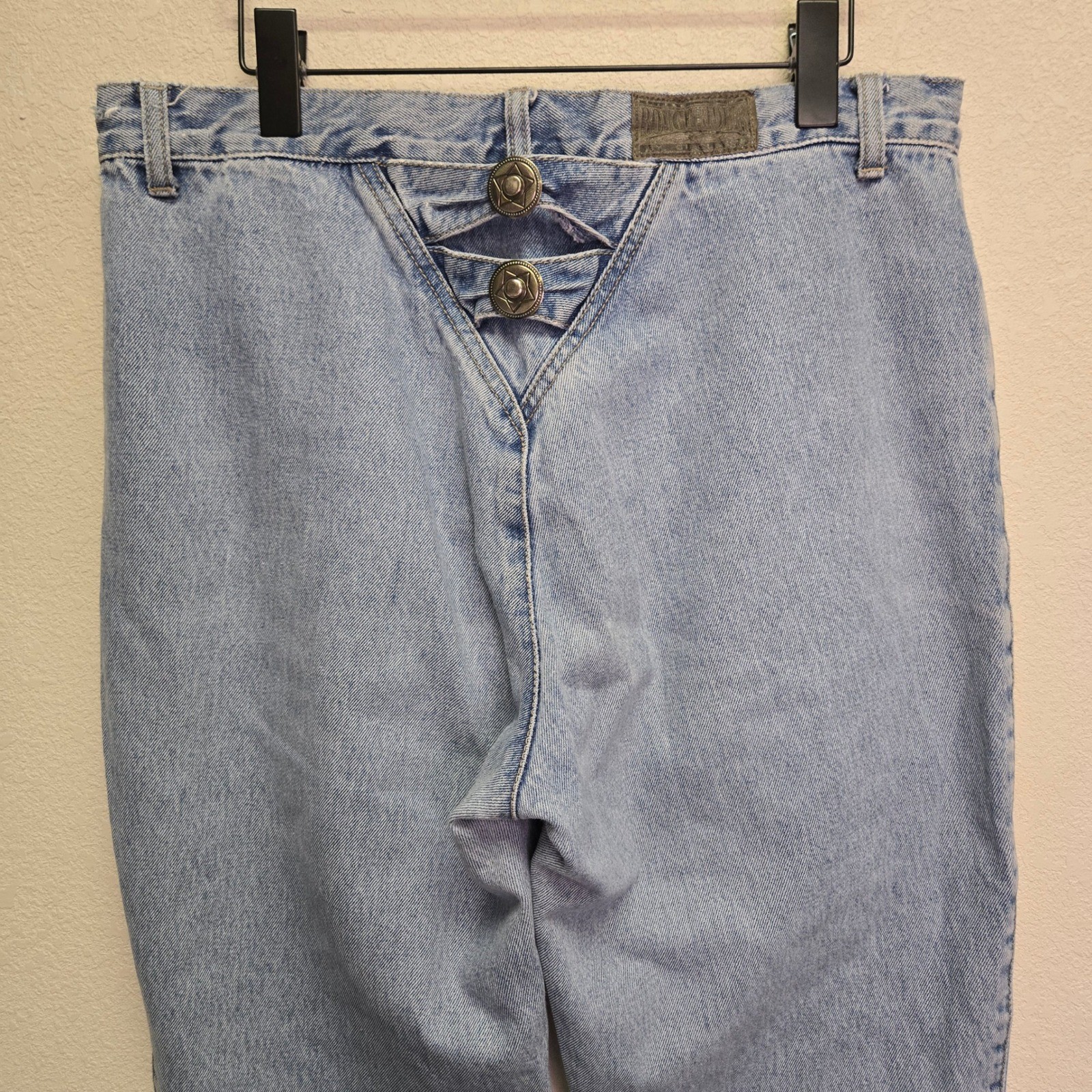 RoughRider Vintage Western Bareback Jeans 34 Long V-Yoke Straight Leg Mom Jean