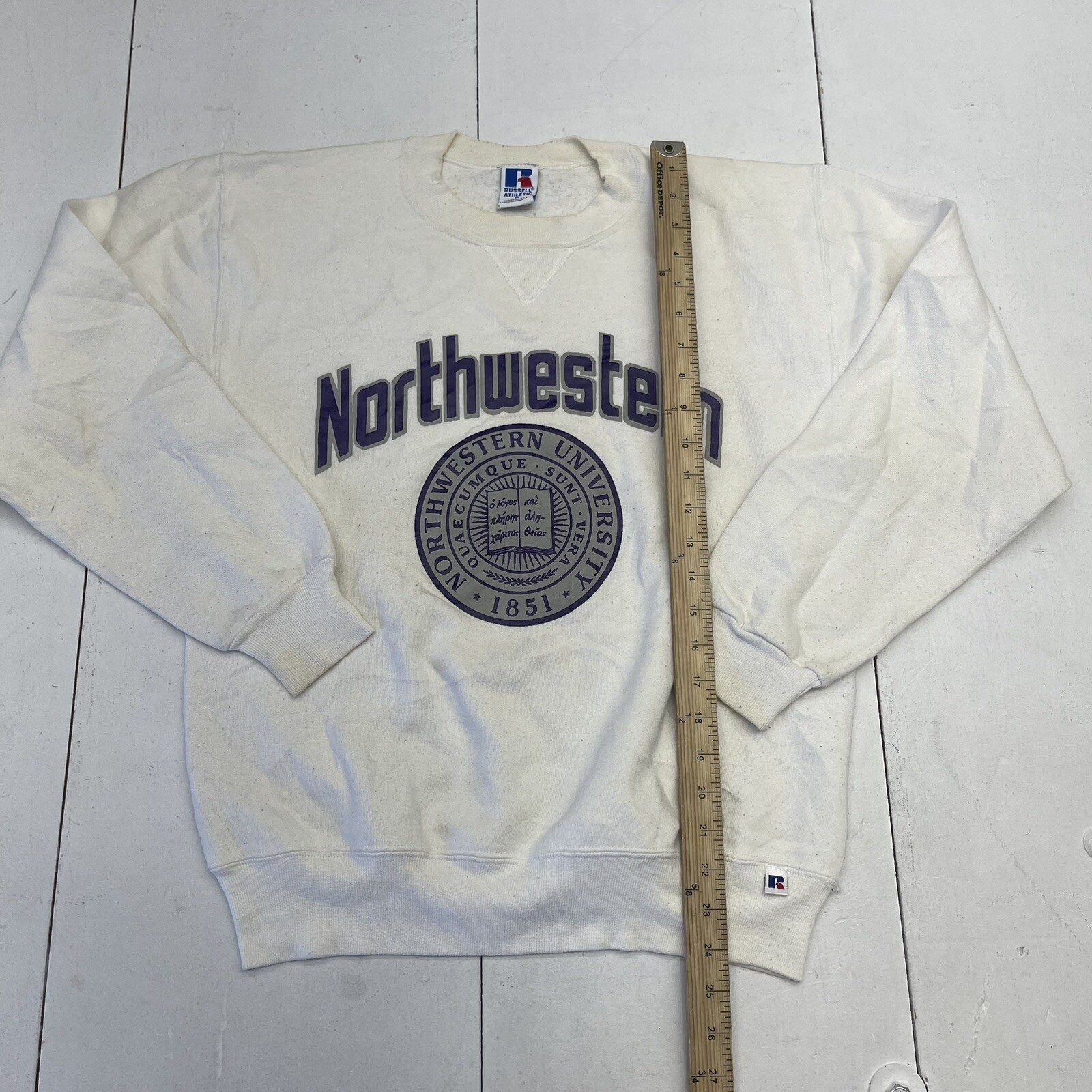 Vintage Russell Athletic White Northwestern Pullover Sweatshirt Women’s Size M