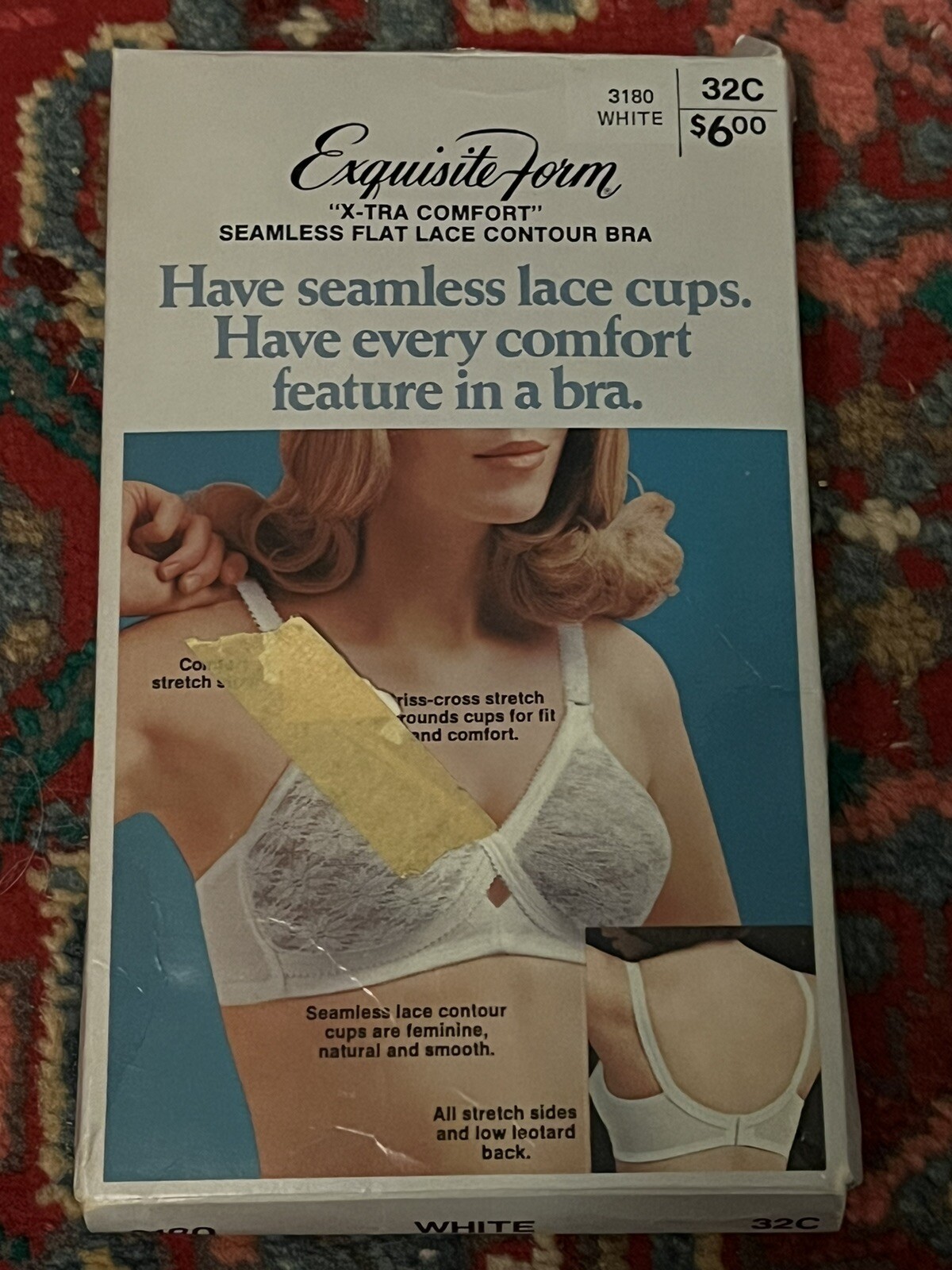 Vintage 1960s Exquisite Form Seamless Lace Cup Bra 32C White 3180 NEW NOS