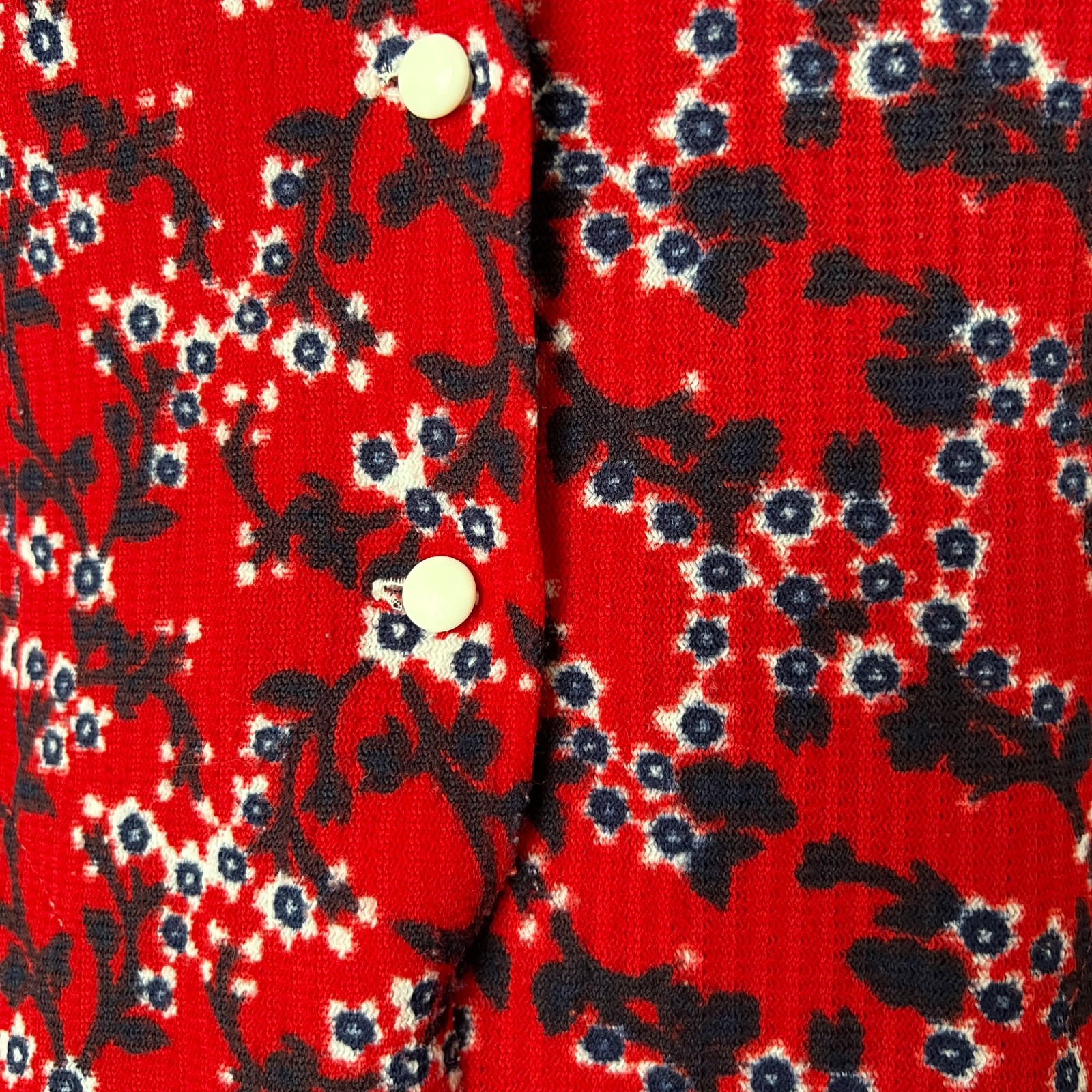1970s Plus Size Floral Mod Shift Dress Button Front Twiggy Style GoGo Retro EU42