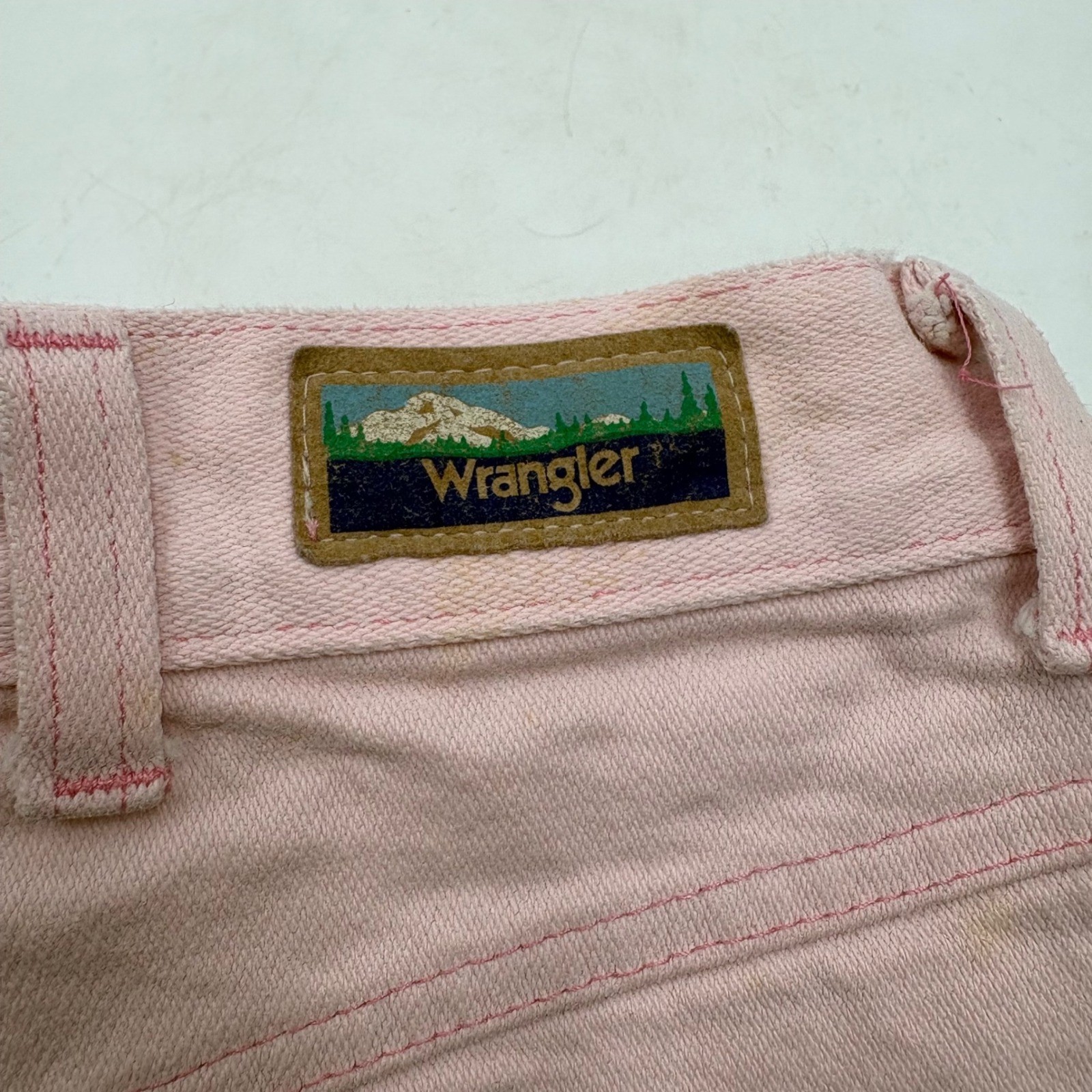 Vintage Wrangler Western Bareback Pink Denim Jeans NA669PK Womens 9 24×33 USA