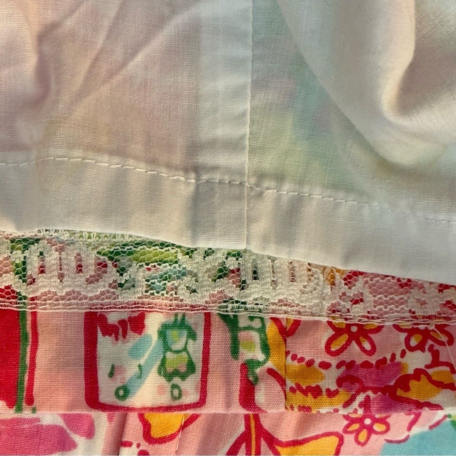 Vtg 2001 Lilly Pulitzer White Label Palm Beach Patchwork Skirt Sz 4 Made in HK