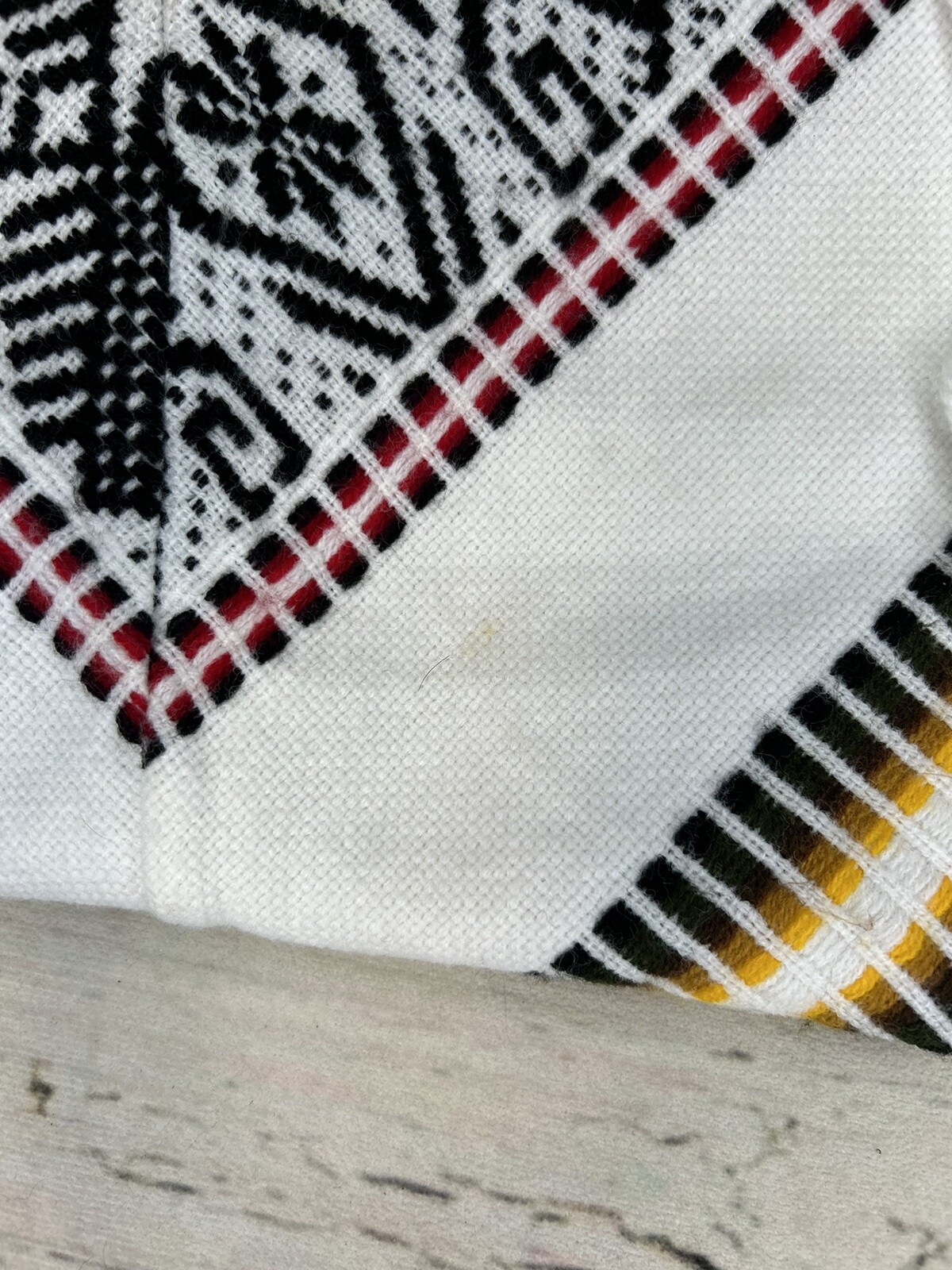 Vintage Aztec Fringed Cape/Shawl Multicolor See Pics For Measurements