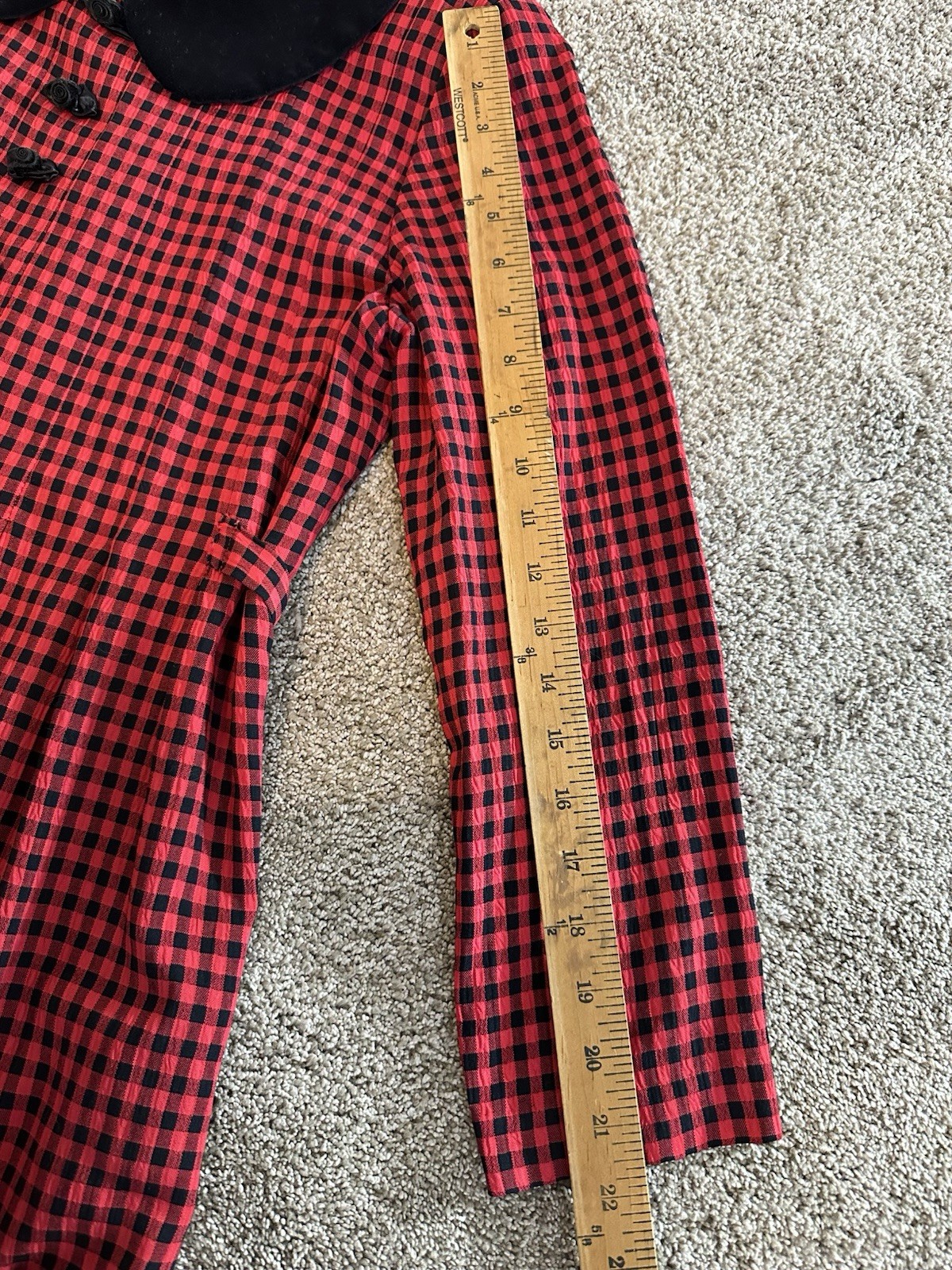 Vintage 90s Gingham Cottagecore Teacher Dress Womens Size 8 J.B.S Plaid Gingham
