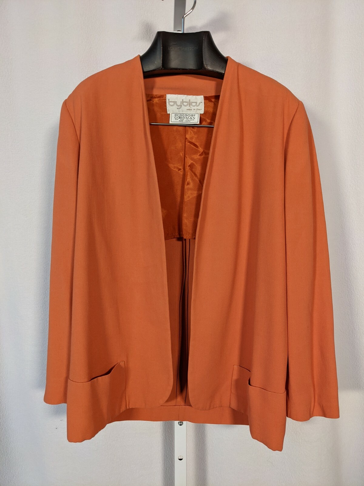 Byblos for Bergdorf Goodman Peach Open Vintage Blazer 40 Italy