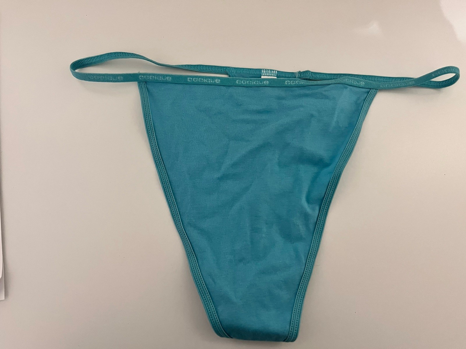 Cacique Turquoise 2000 vintage Lane Bryant V-string thong panties 14/16 NWT