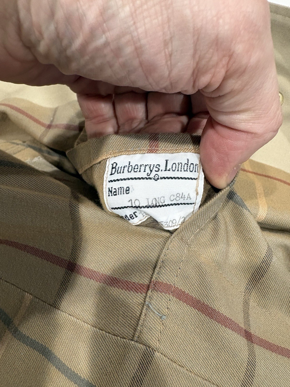 Vintage Burberrys Raincoat Trench Coat Khaki Ladies Size 10 Long