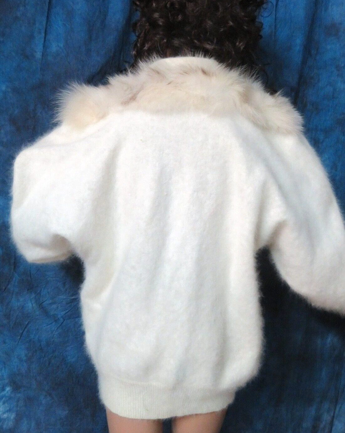 Sweater Jacket Angora and Fox Fur cocoon Batwing Art Deco Flapper style My Lady