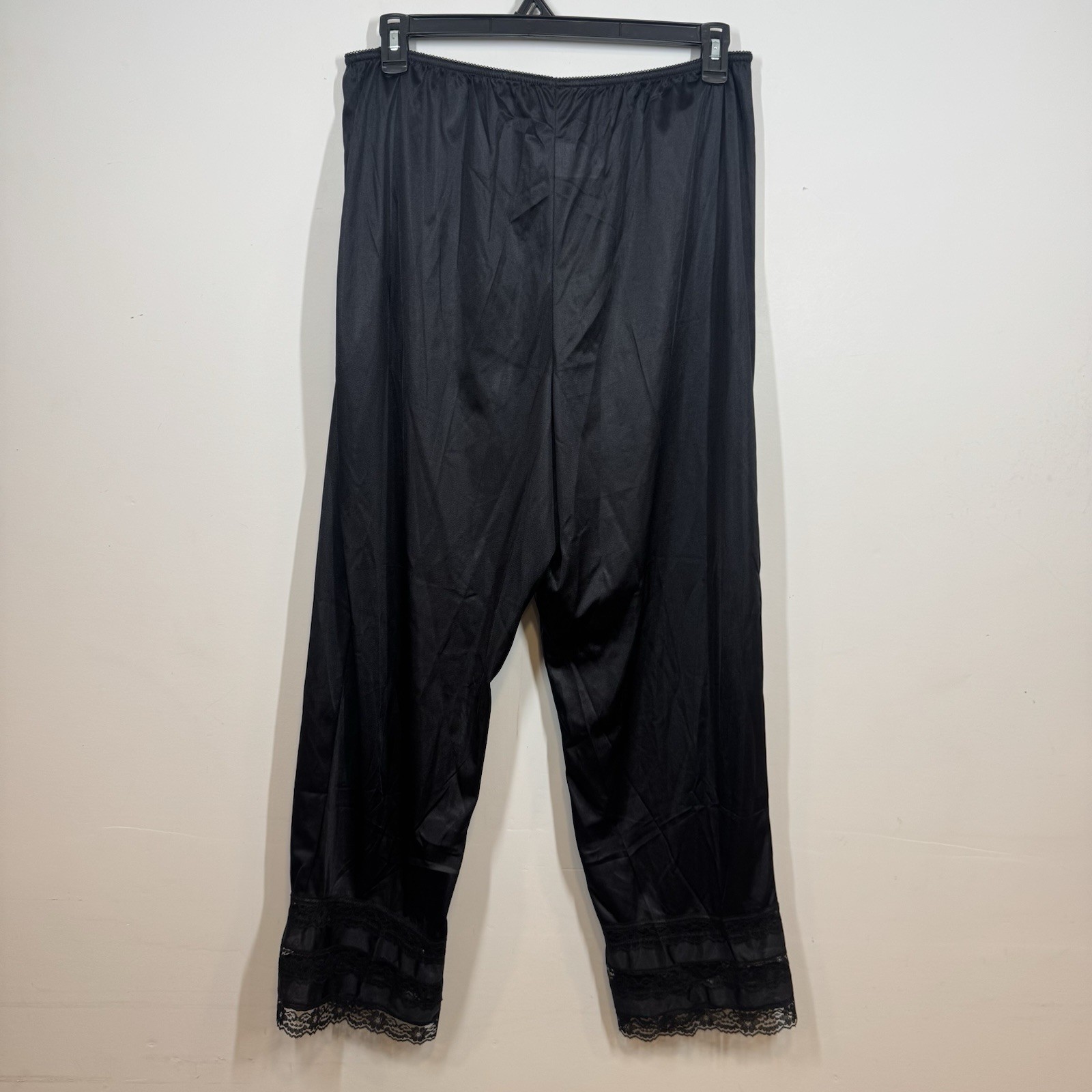 NWOT Velrose Petti Pants Sz 2X Black Long Sleep Slip Pants Lace Trim Pantaloon