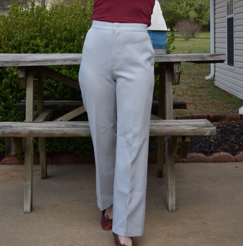 Vintage 70s Polyester Wide Legged Dress Pants Size 12 Jonathan Ltd. Gray