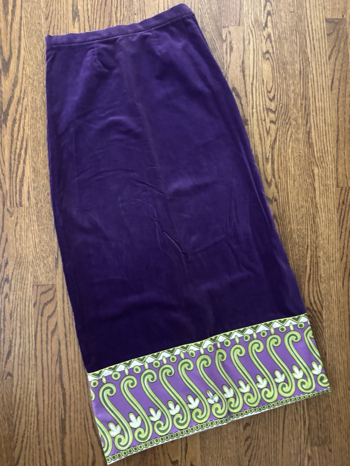 Paganne By Gene Berk Deep Purple Velvet Maxi Long Skirt Sz 14 Waist 30”