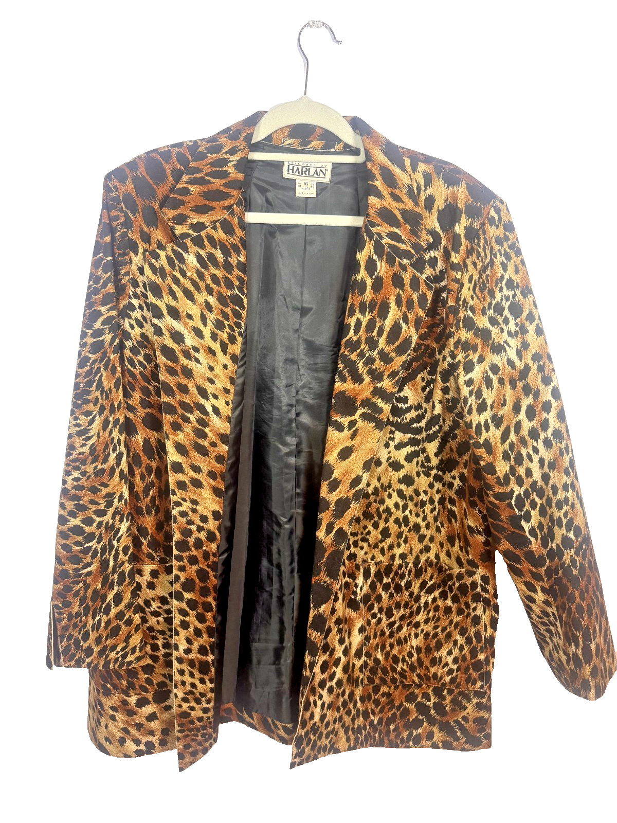 Vintage « Tailored by Harlan » Cheetah Print Women&rsquo;s Blazer size 16