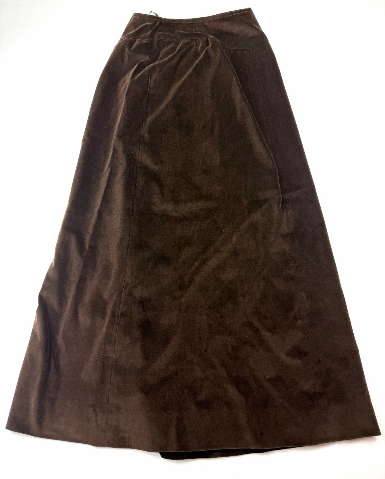 Vintage 1960s 1970s COURREGES Hyperbole Brown Velvet Maxi Skirt A