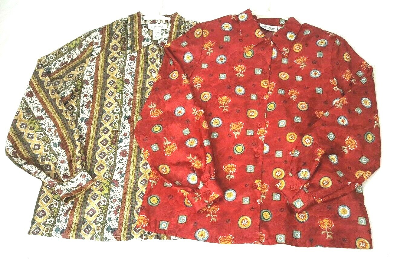 Vintage 70&rsquo;s Retro Judy Bond Women&rsquo;s Size 10 Secretary Top Blouse Collar Shirt