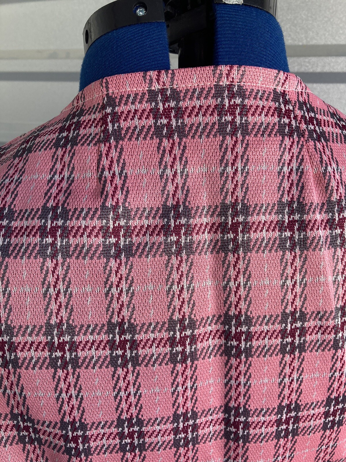 Vintage Pink Plaid Vest Button Down With Pockets 40 Inch Chest Handmade