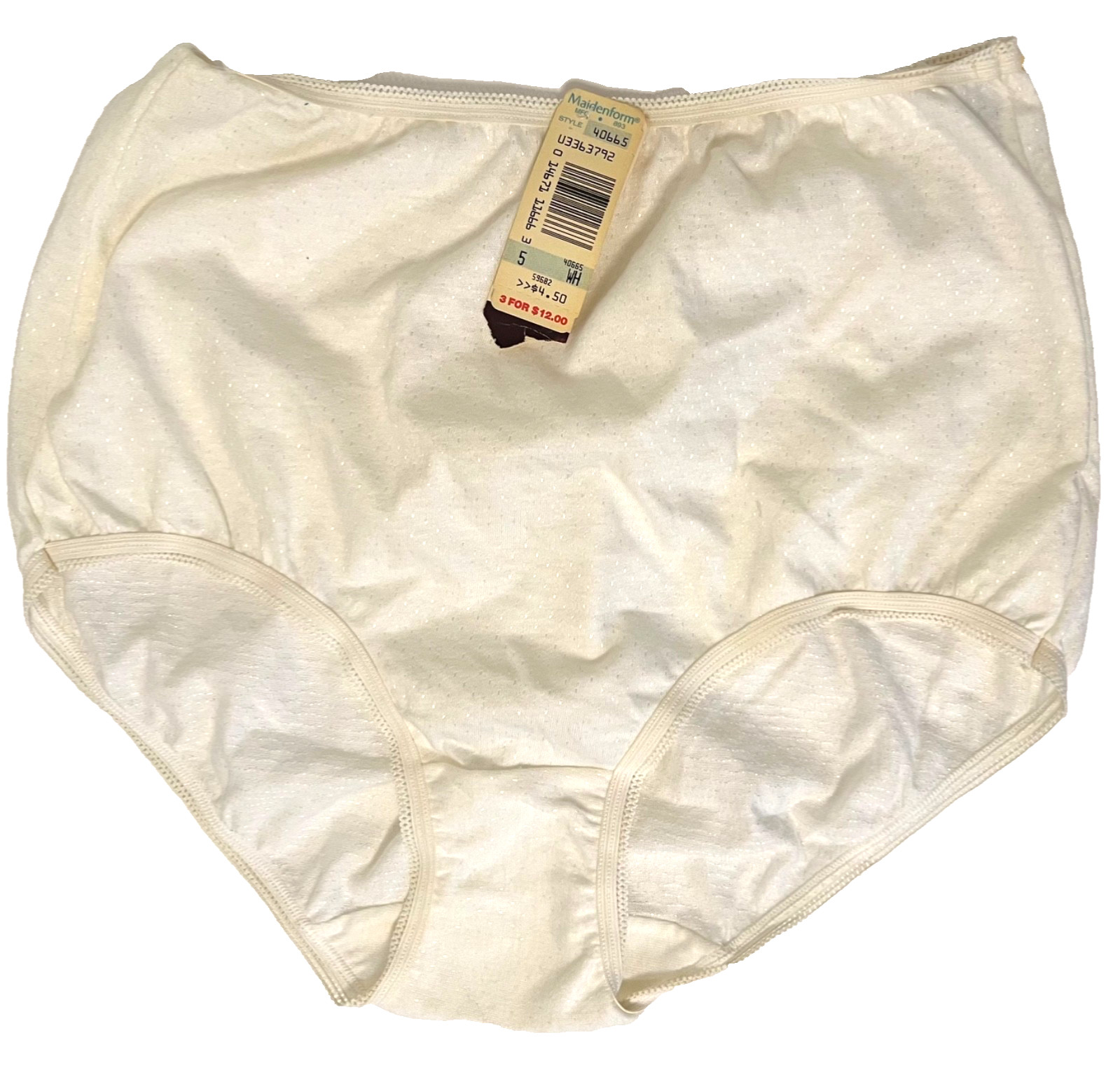 MAIDENFORM Vtg Wise Buys White Cotton Polyester Brief Panties Size 5 40665 NWT ❤