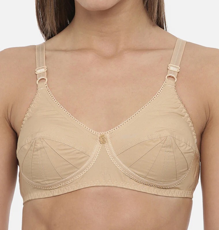 Saree Bra – Beige Double Layered Plus Size Non Padded Wireless Cotton Sexy Bra