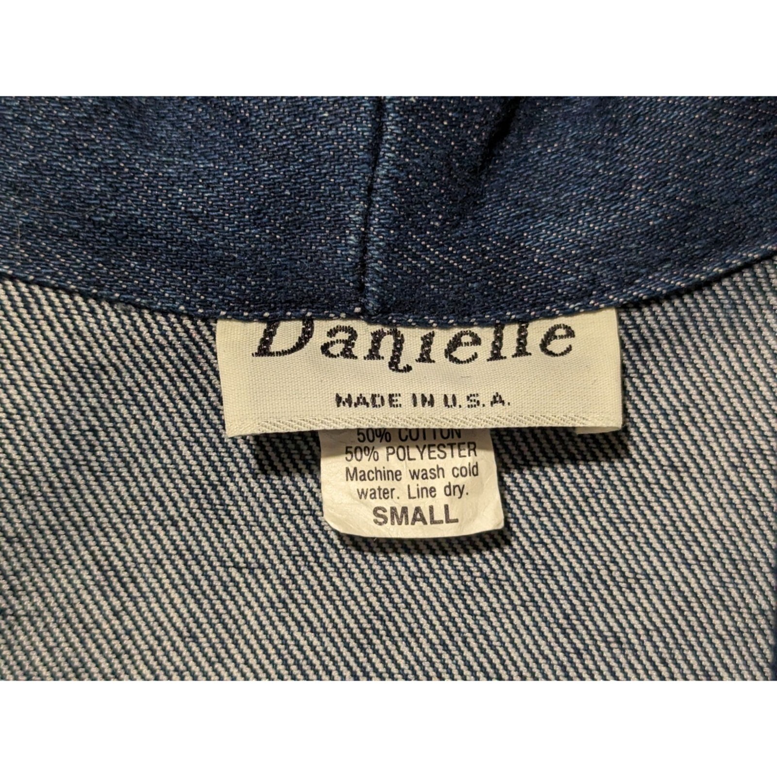 Vintage Danielle Embellished Gold Studded Denim Blazer Small