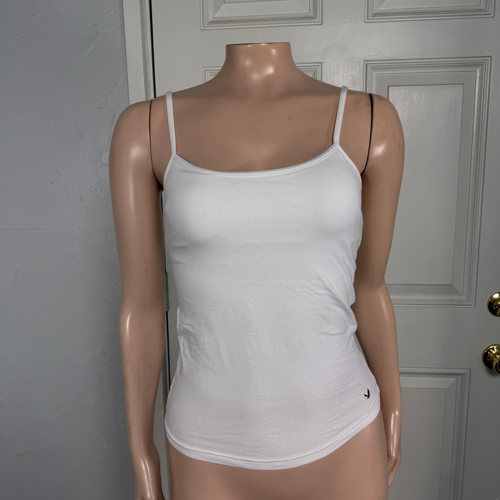 Vintage Y2K American Eagle Shirt S Cotton Tank Top Built in bra Cami Solid WW13