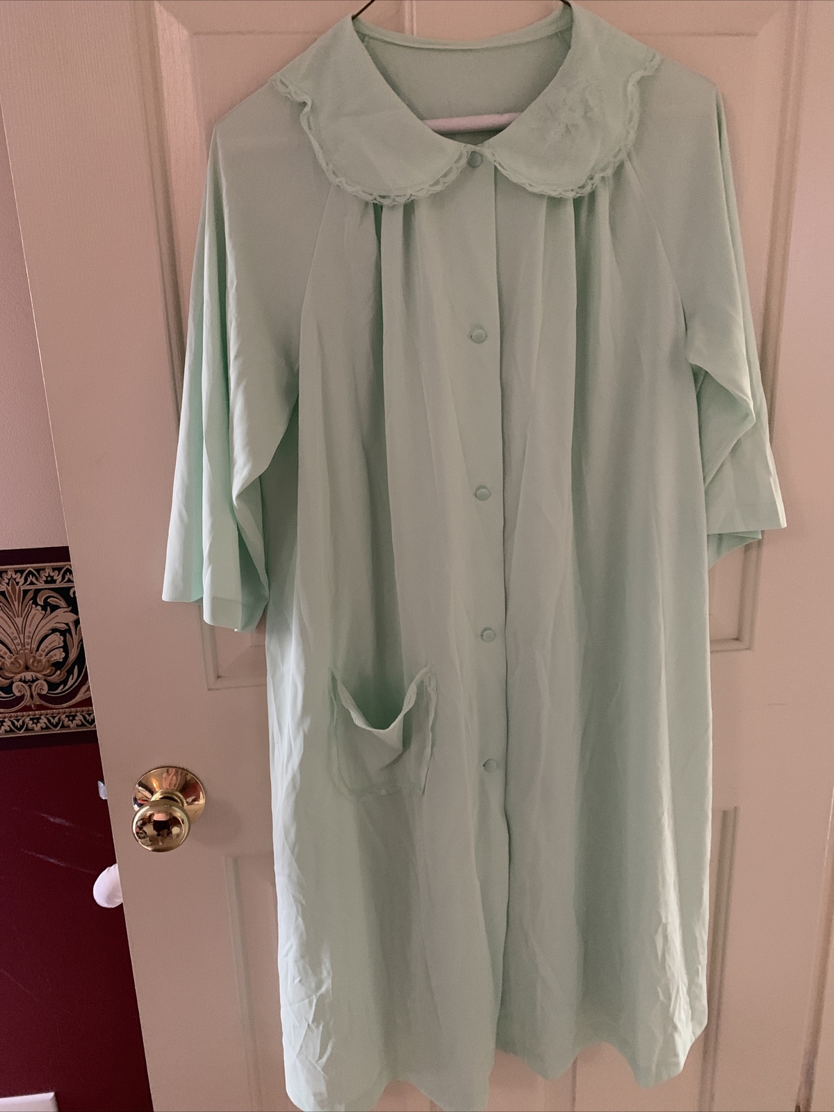 Vintage Shadowline Ladies Lime Sherbet Green Robe Size Medium