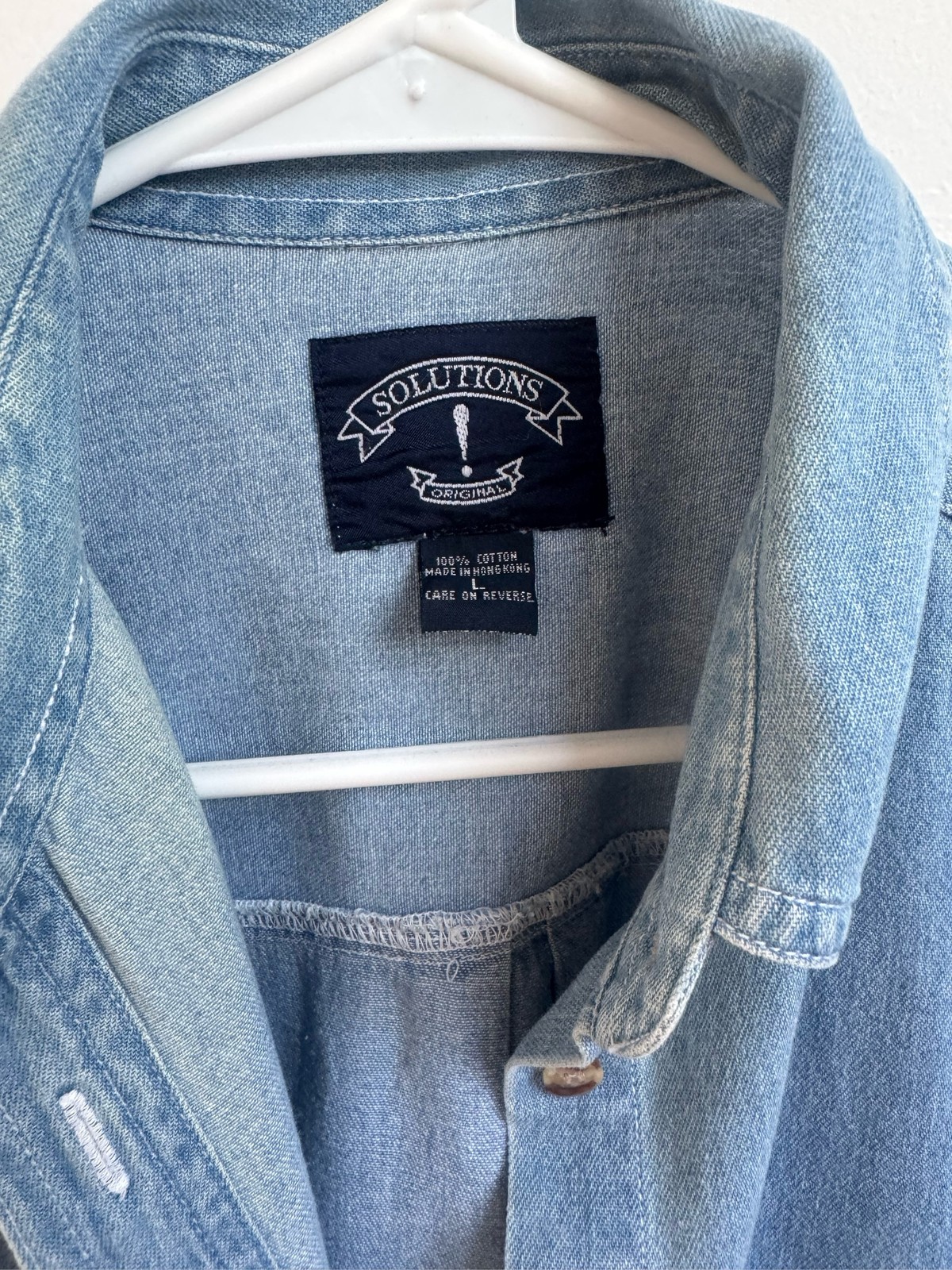 Solution Denim Shirt Teddy Bear Honey Plaid Heart Embroidered Button Up