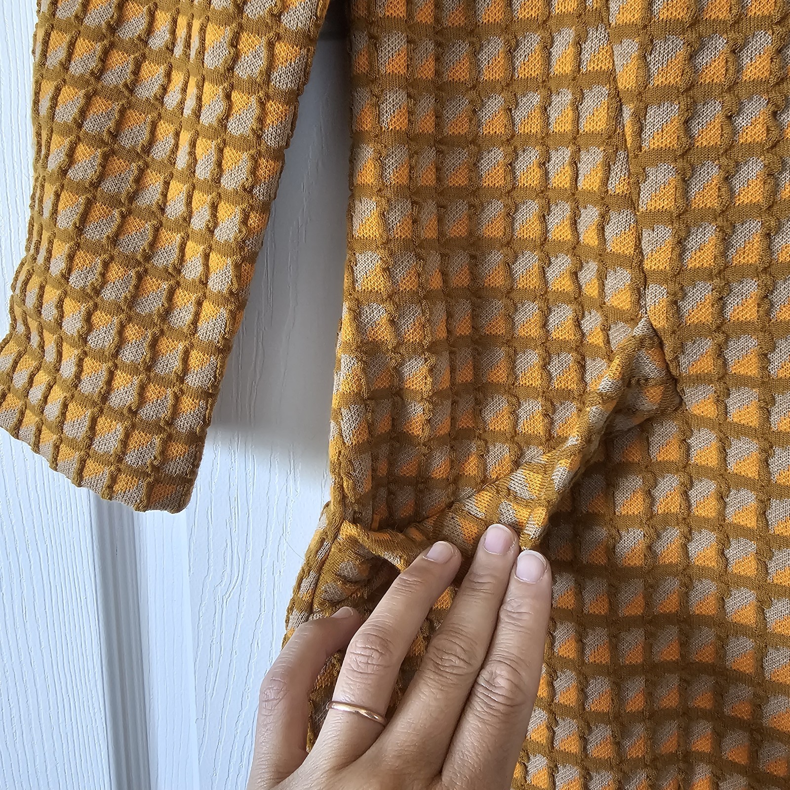 1960s 1970s Vintage Orange Mustard Yellow Mod Spaceage Shift Dress #37