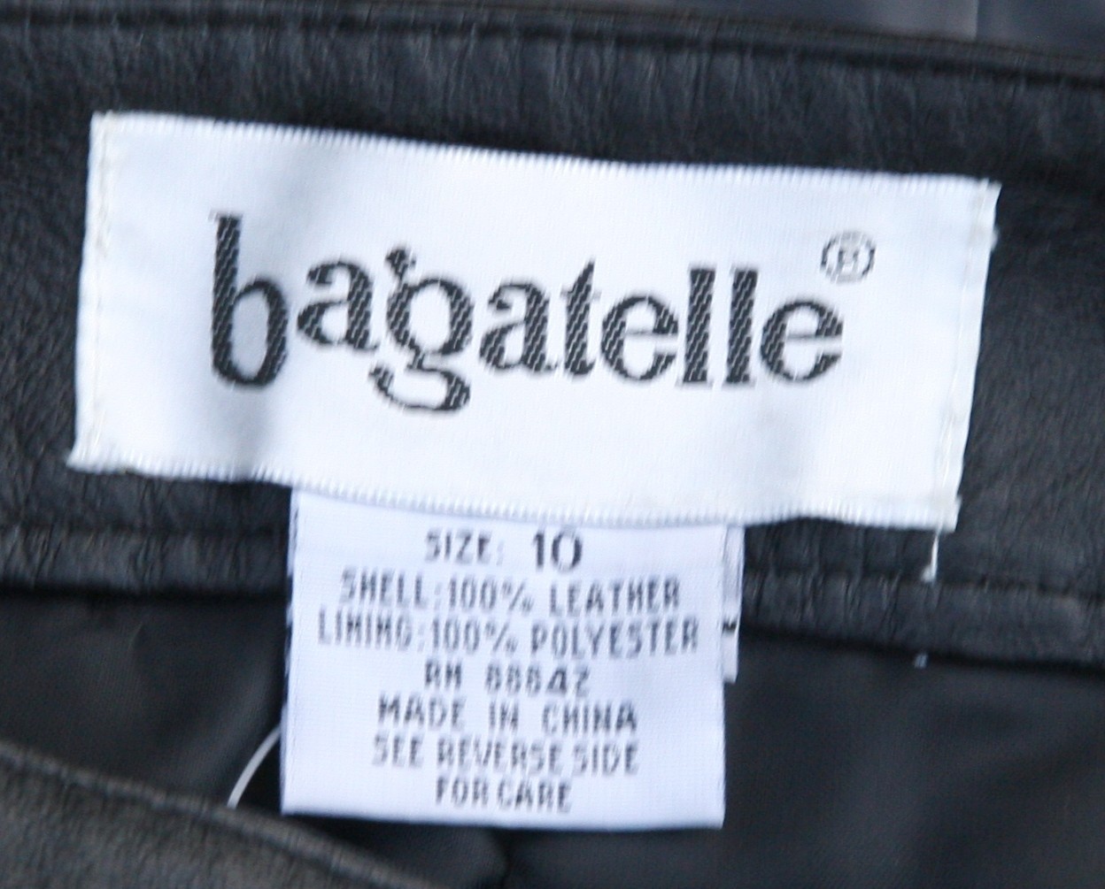 Chadwicks Bagatelle vintage black leather suit. vintage coat L pants 10