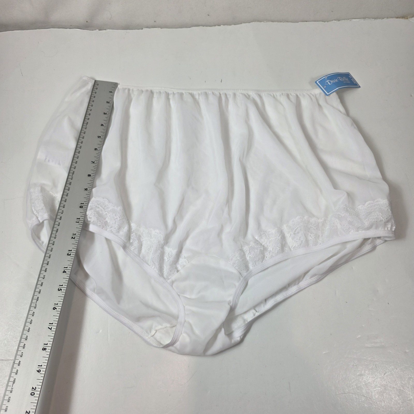Vtg Dixie Belle Scalloped Nylon Full Brief Panties Plus Size 15