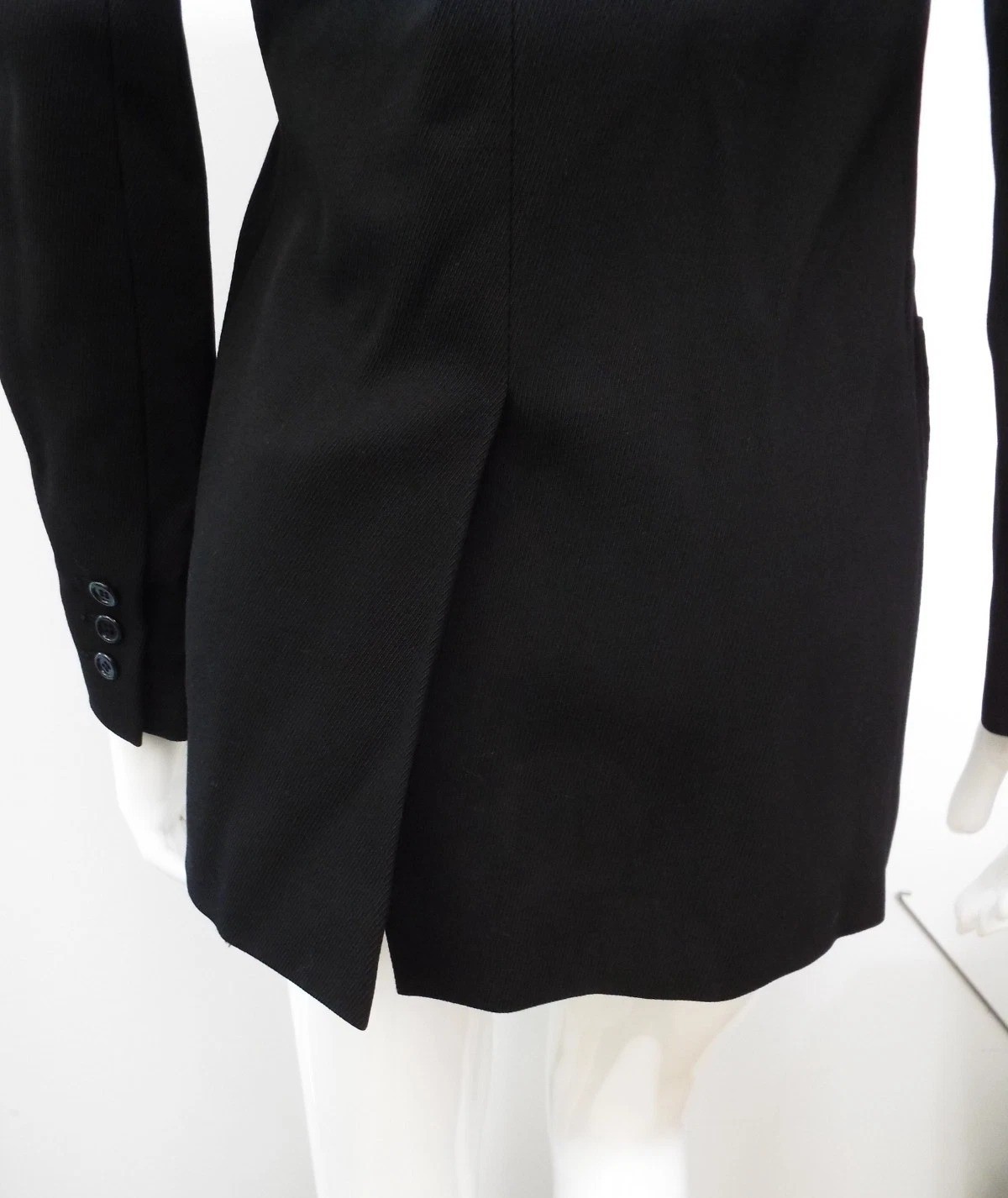 Vintage Yves Saint Laurent Rive Gauche Black Wool Blazer Jacket Women’s Size 40
