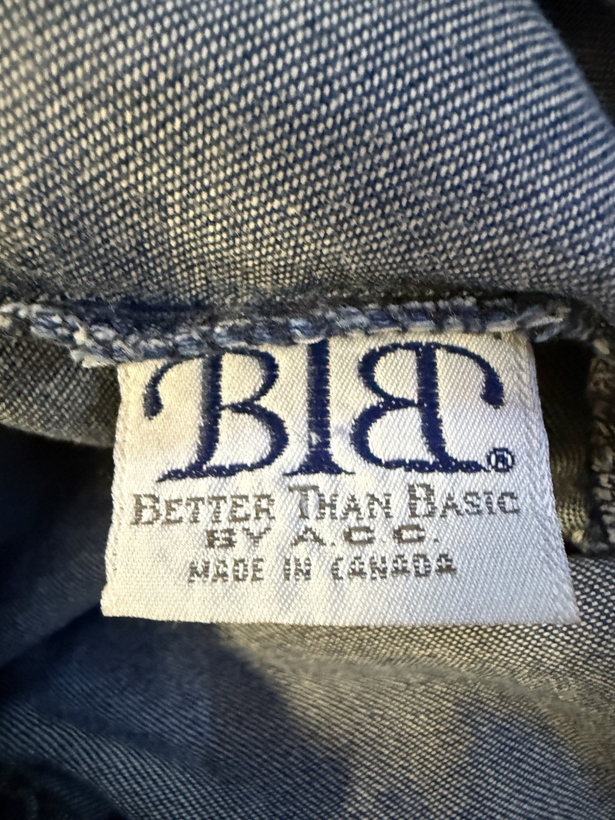 Vintage BIB Better Than Basic Denim Tencel Skirt Made in Canada M Discontinued