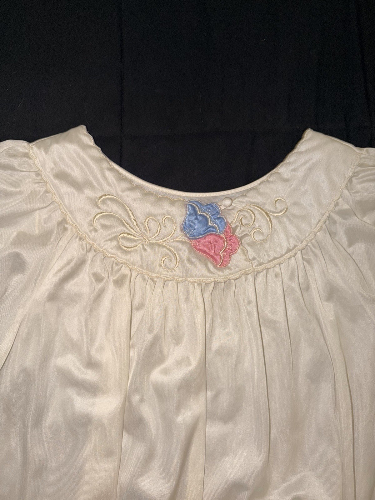 VINTAGE MCM Nylon Nightgown with Embroidery Lorraine Size Medium