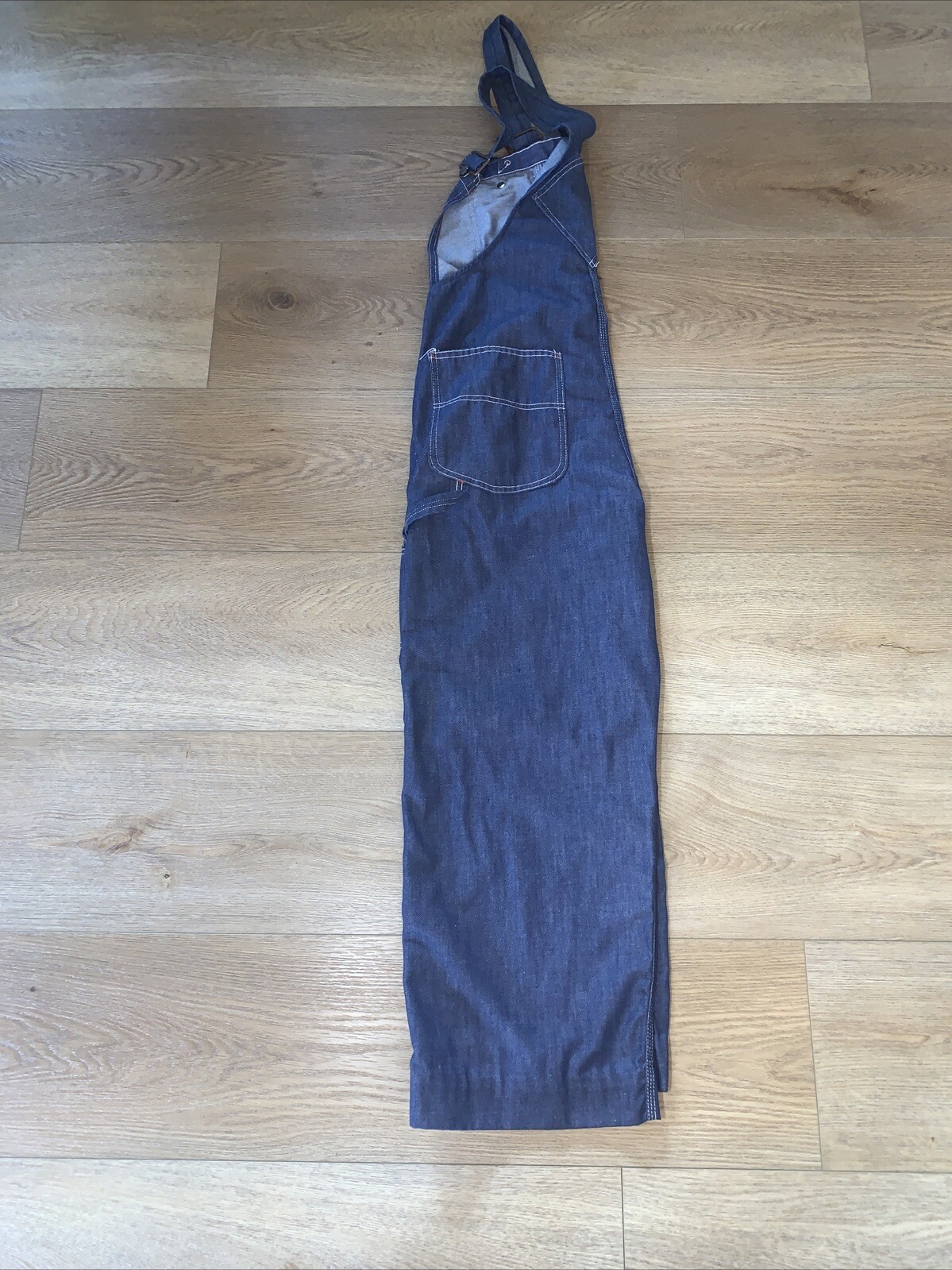 VINTAGE Overalls Burlington Denim Work Wear Bibs 38 W Unisex PRISTINE