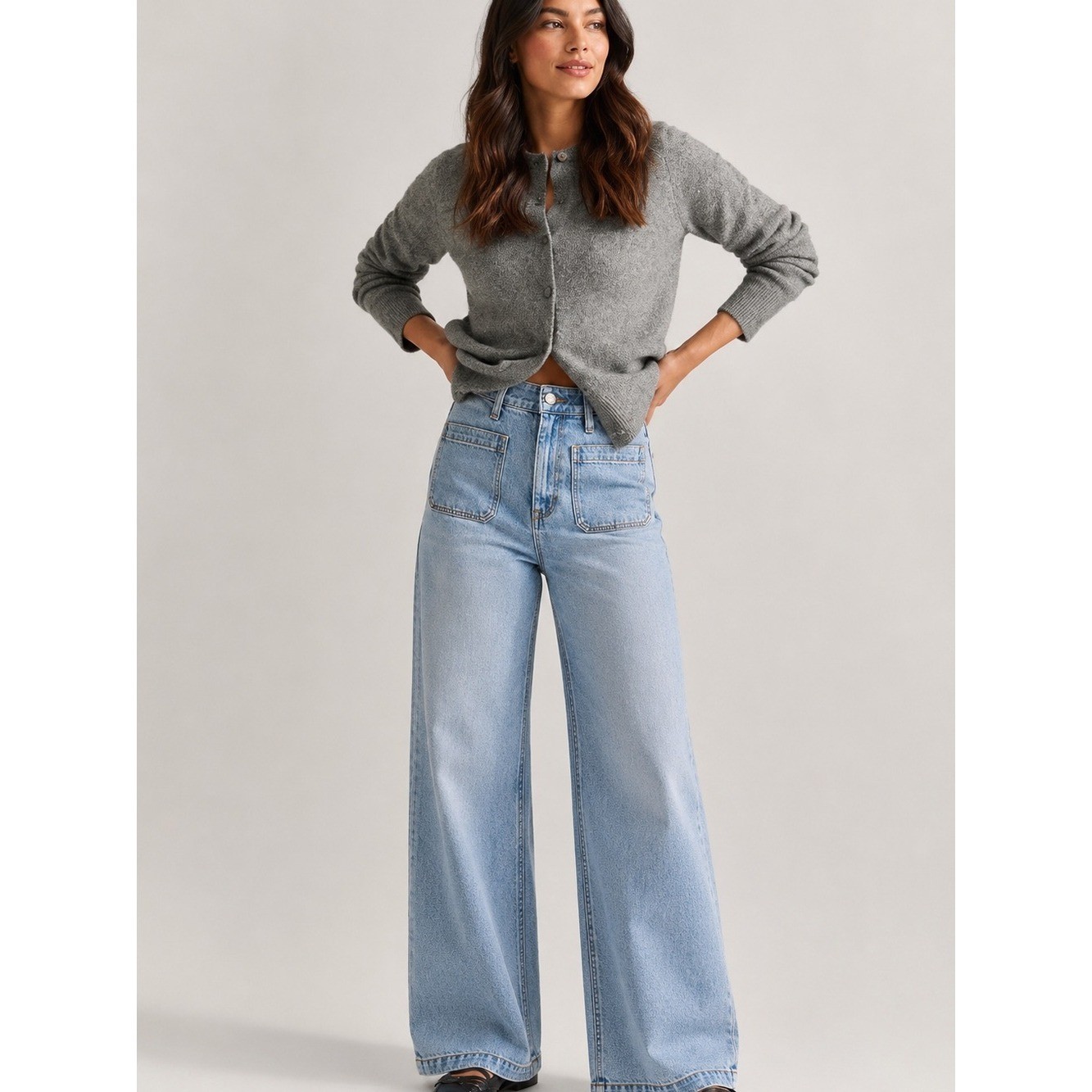 Madewell The Perfect Vintage Wide-Leg Jeans High Rise Light Wash Women 25